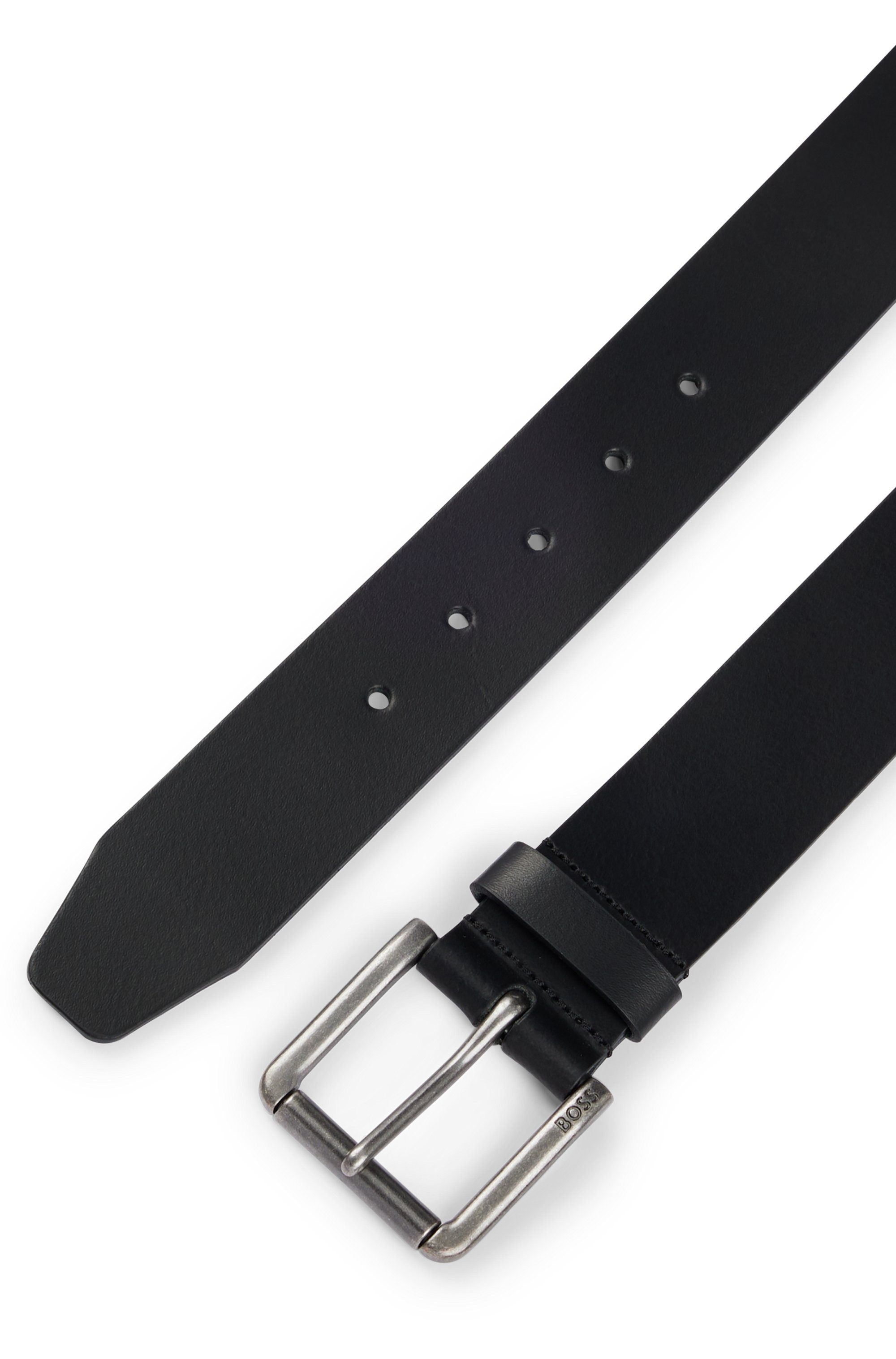 Boss Leren riem Joris Sz40 met logo op de riemsluiting