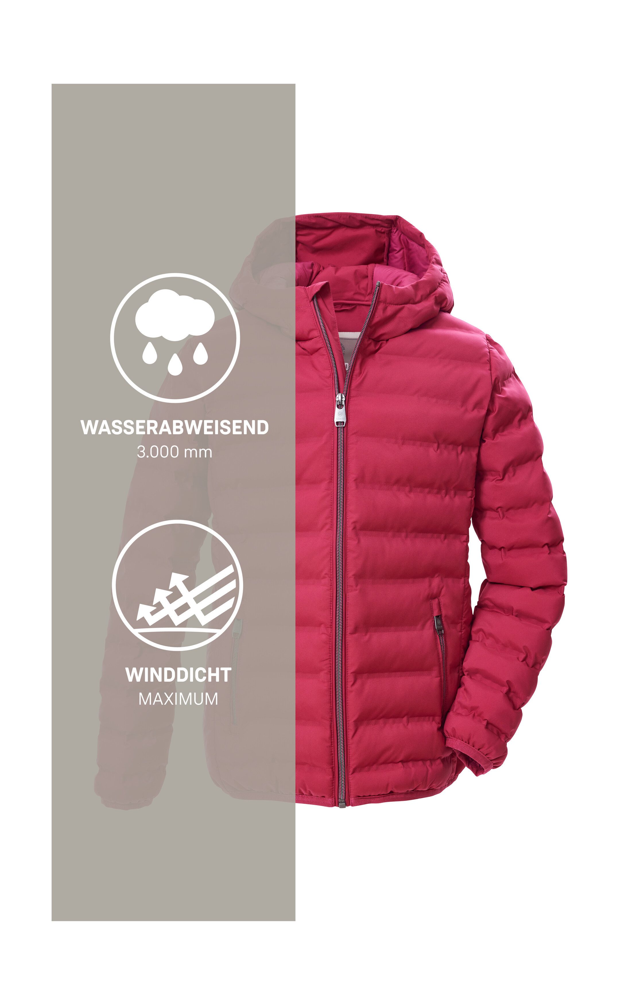 G.I.G.A. DX by killtec Gewatteerde jas Meisjes gewatteerde jas OOGW 2 Lichte. winddichte meisjes gewatteerde jas, waterafstotend