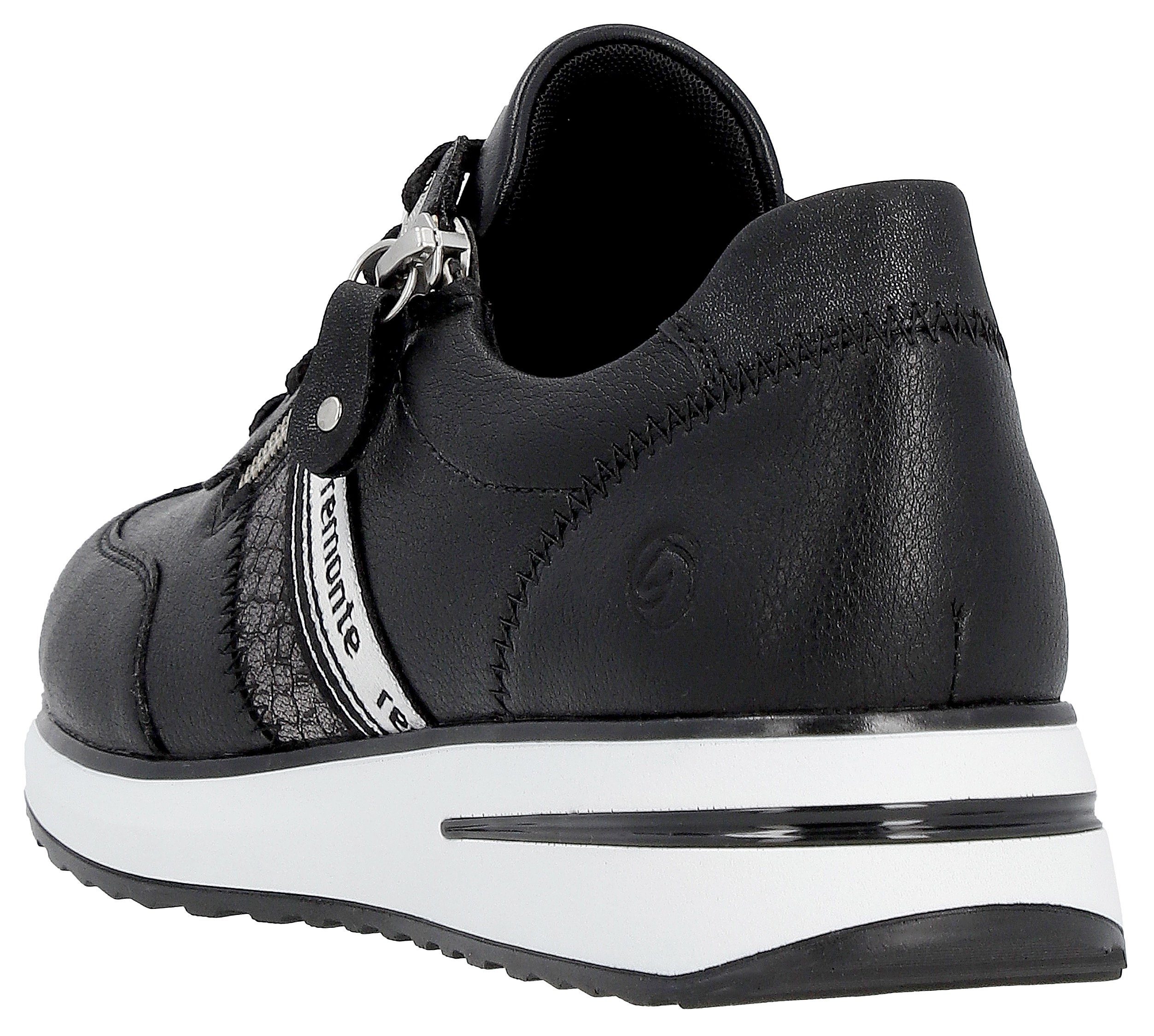 Remonte Sneakers met sleehak met zijrits, vrijetijdsschoen, lage schoen, veterschoen