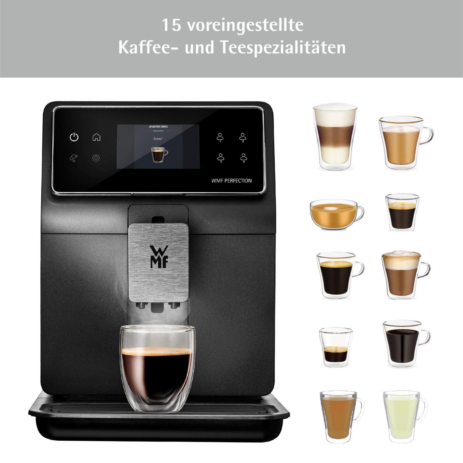 WMF Volautomatisch koffiezetapparaat Perfection 740 CP820810, intuïtieve gebruikersinterface, perfecte melkschuim, zelfreinigend