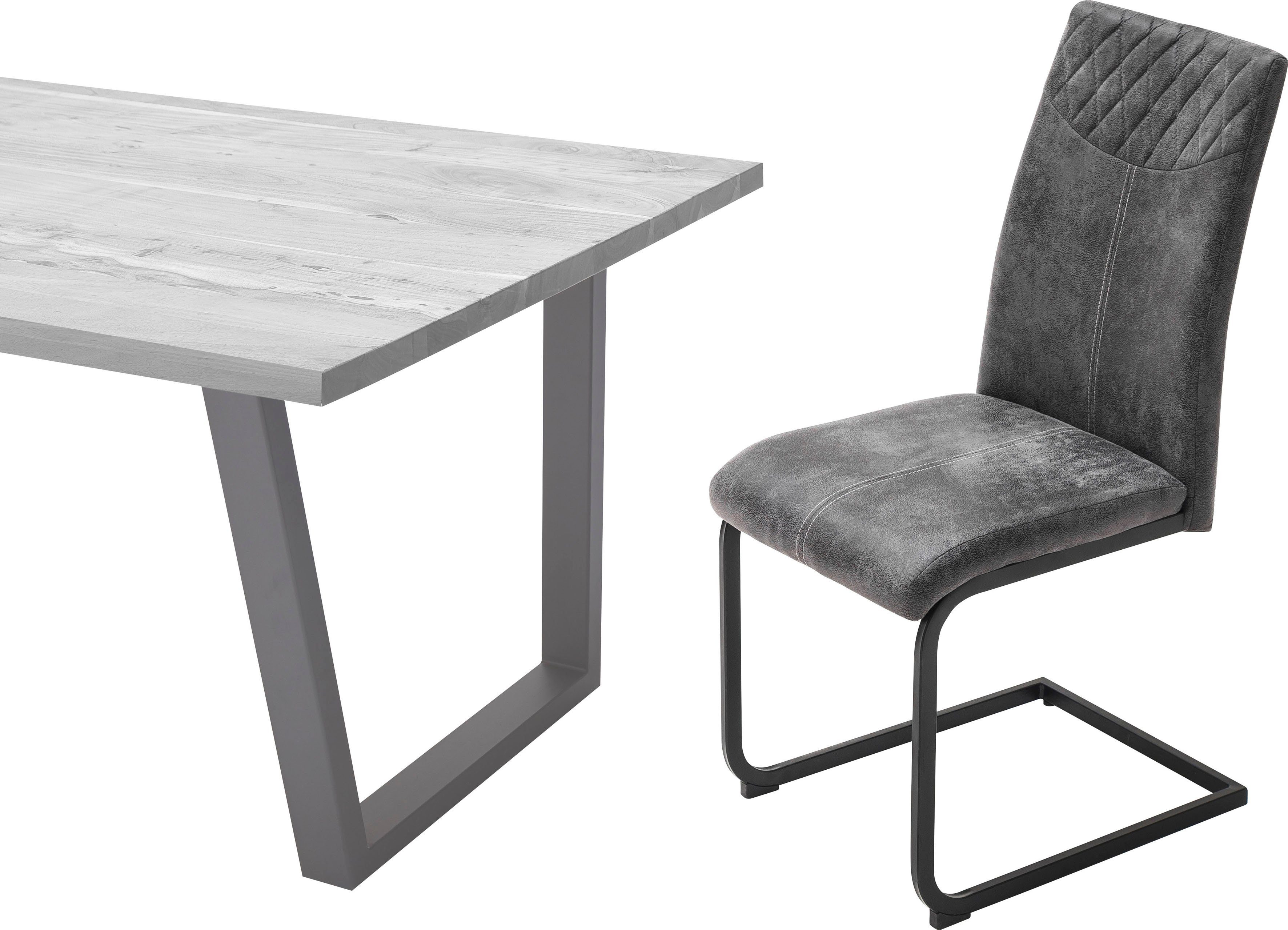 MCA furniture Eetkamerstoel Aosta Bekleding vintage-look, stoel belastbaar tot 120 kg (set, 4 stuks)