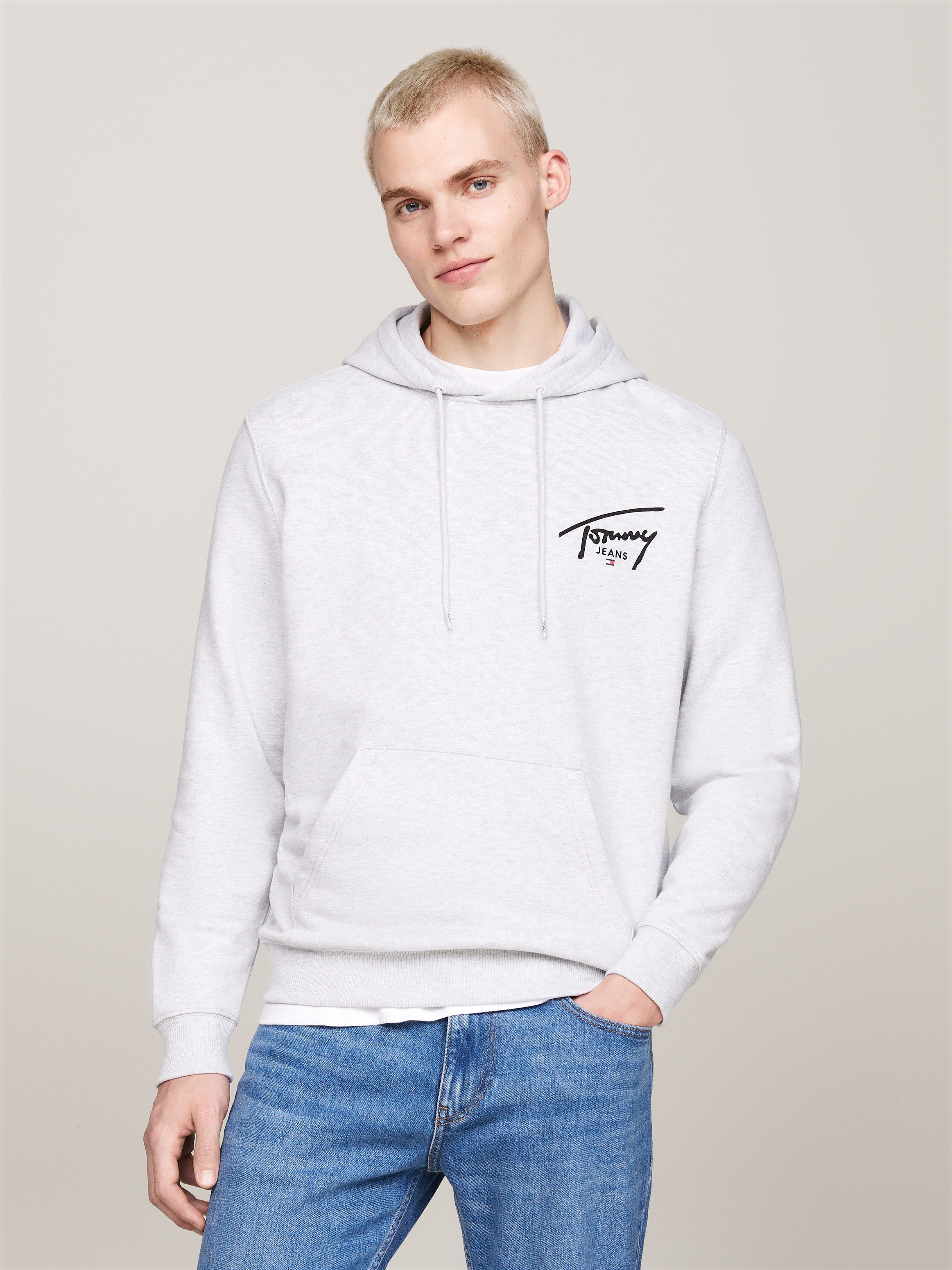 Tommy Jeans Plus Hoodie TJM REG ENTRY GRAPHIC HOODIE EXT heren hoodies maat 5XL grijs