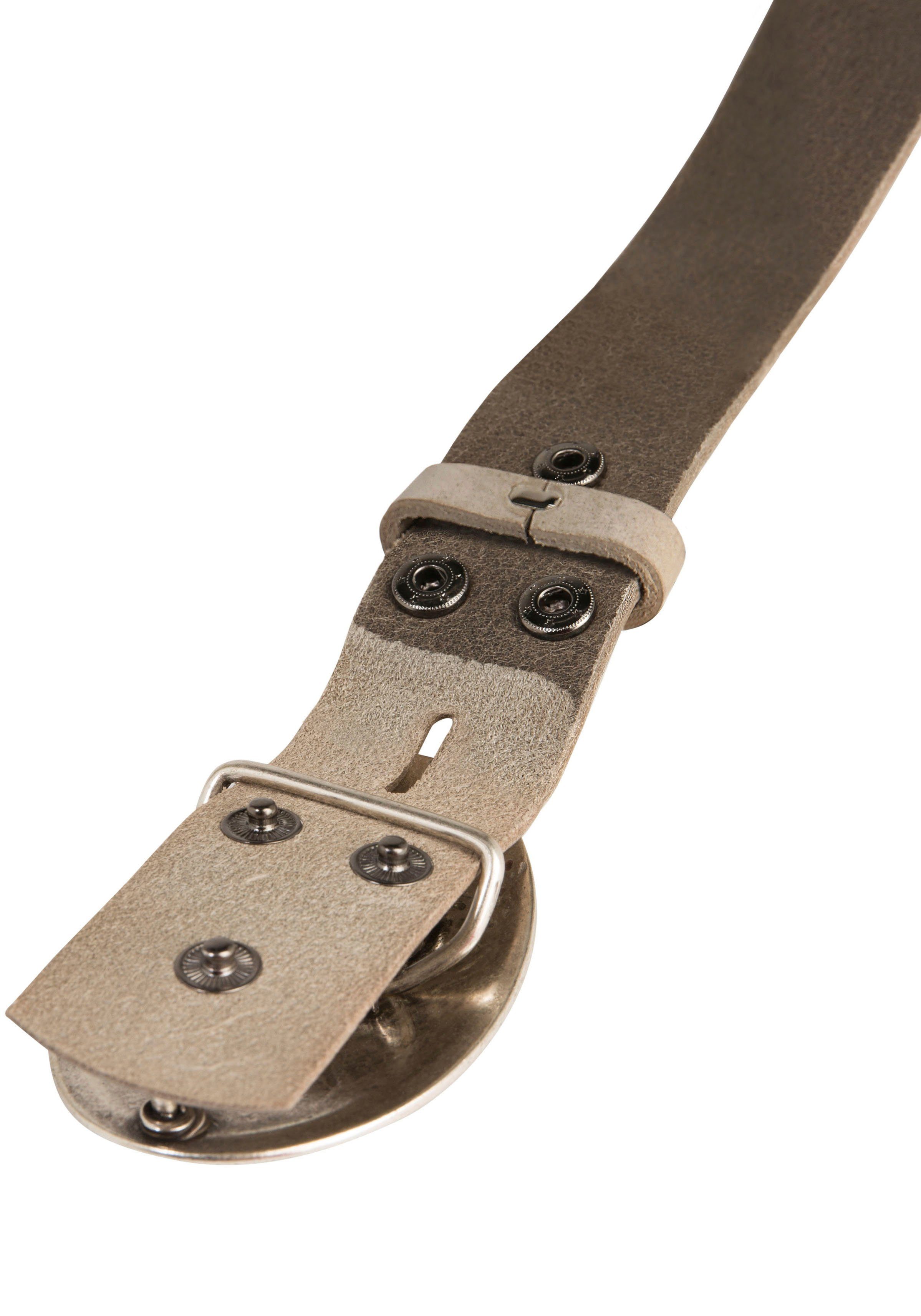 RETTUNGSRING by showroom 019° Leren riem met verwisselbare sluiting "ovaal matt gehamerd"