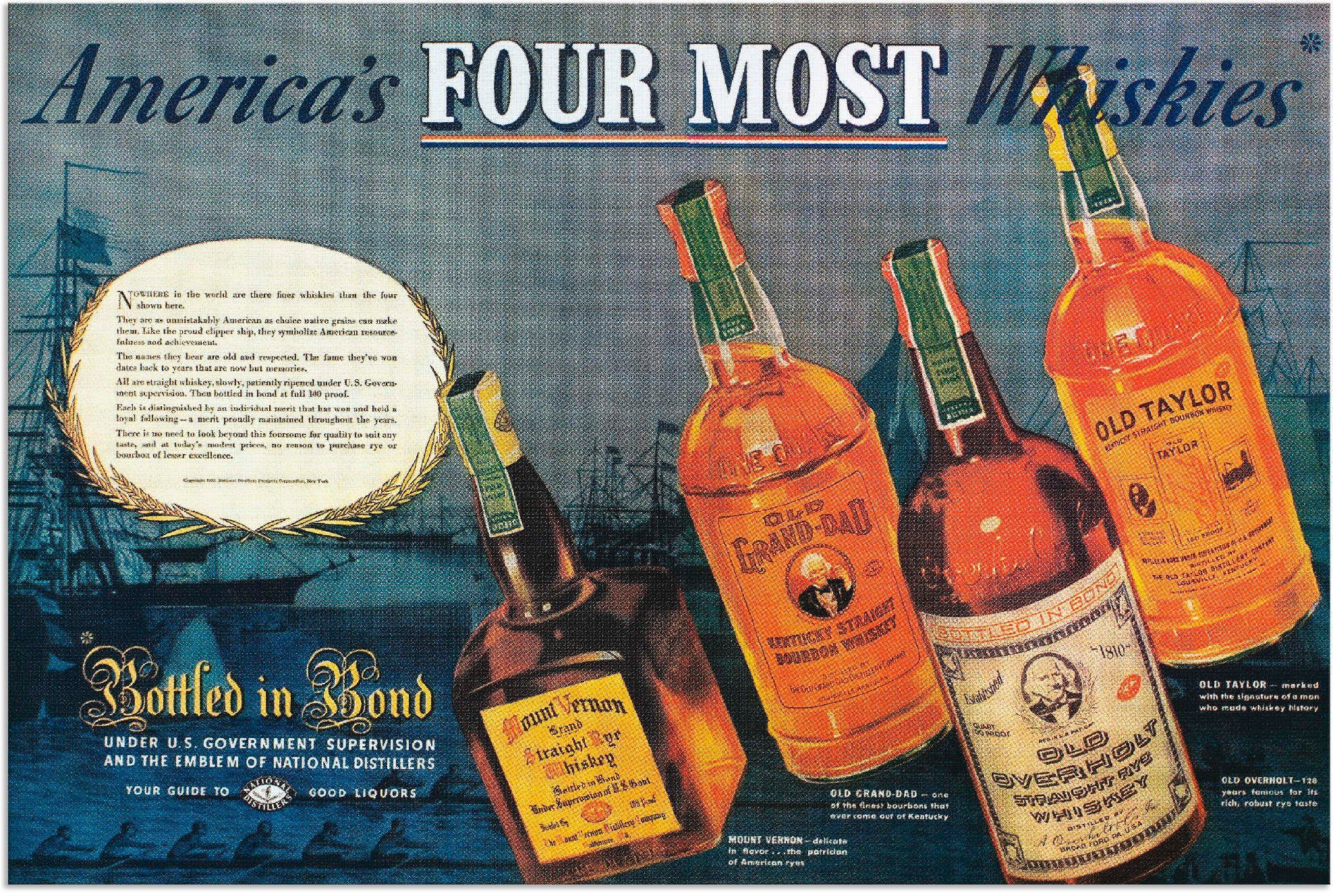 Artland Artprint Amerikaanse whiskey, 1938 in vele afmetingen & productsoorten - artprint van aluminium / artprint voor buiten, artprint op linnen, poster, muursticker / wandfolie