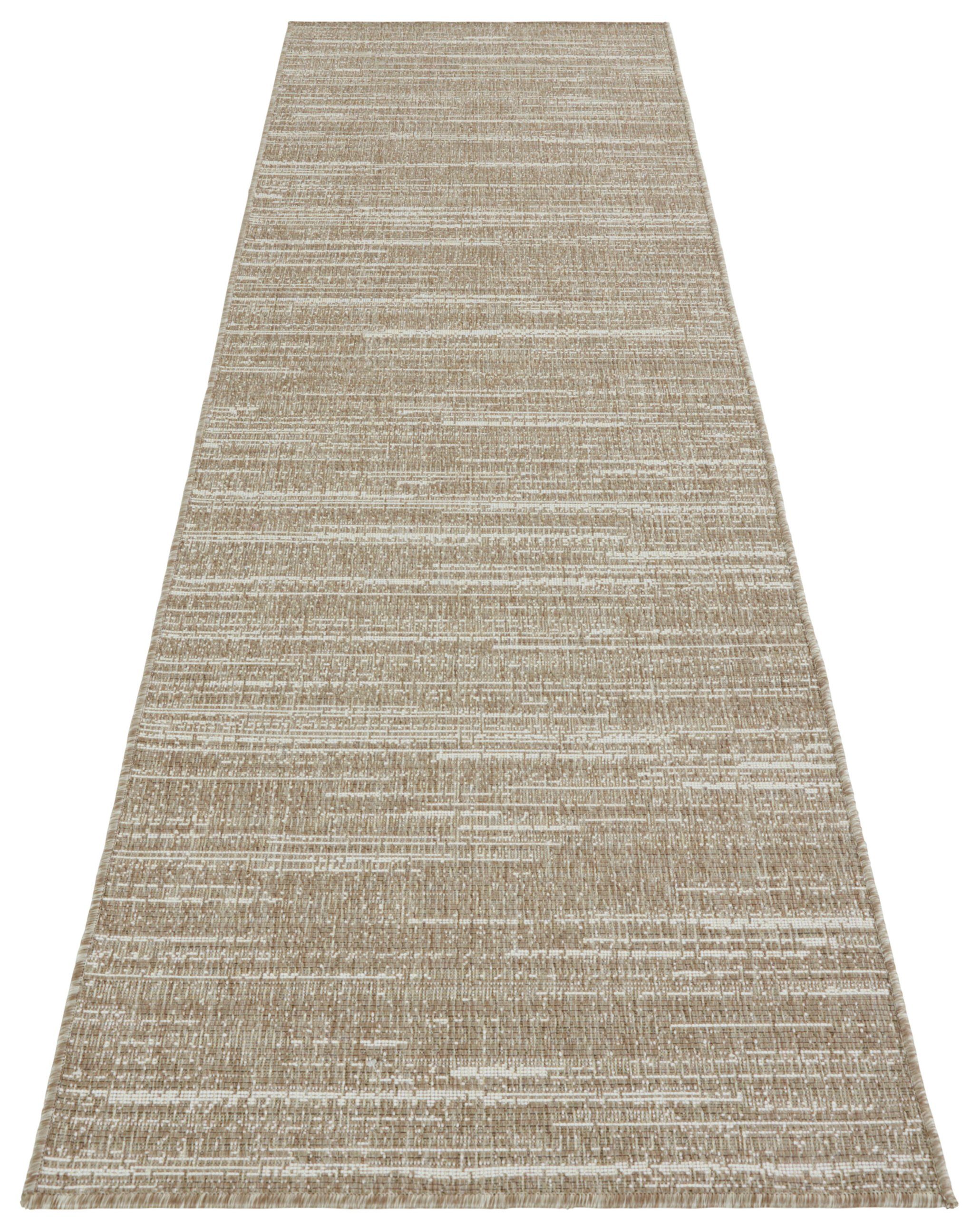 ELLE DECORATION Loper Mèlange Vlakweefsel, binnen- en buitengebruik, modern, omkeerbaar tapijt, balkon, woonkamer
