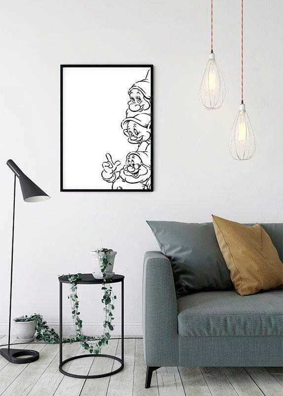 Komar Wanddecoratie Snow white Dwarves Wanddecoratie voor de kinderkamer - zonder lijst (1 stuk)