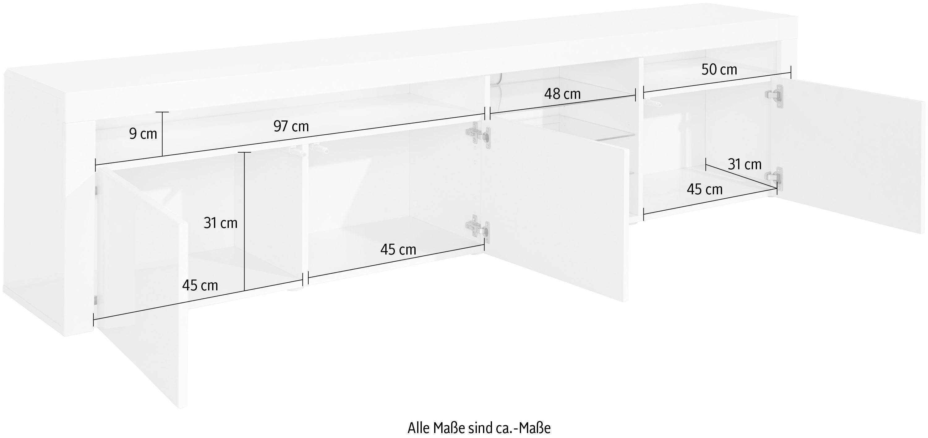 borchardt Möbel Tv-meubel Santa Fe Breedte 200 cm