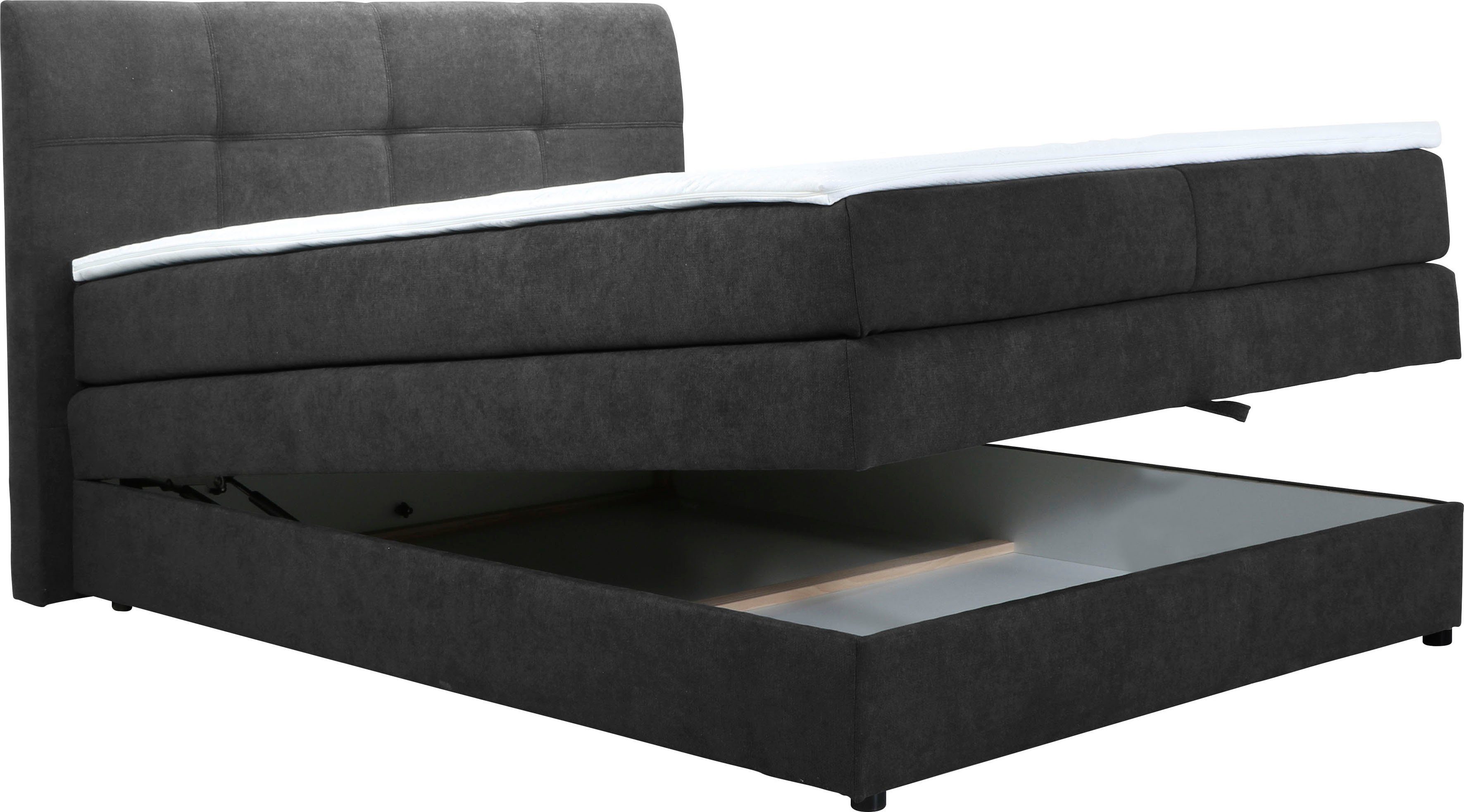 Home affaire Boxspring Finja bijzonder comfortabele lighoogte, met praktische bedkist (4-delig)