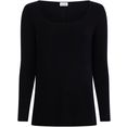 calvin klein trui met ronde hals essential rib scoop neck sweater met paspel  calvin klein-logo-opschrift middenachter zwart
