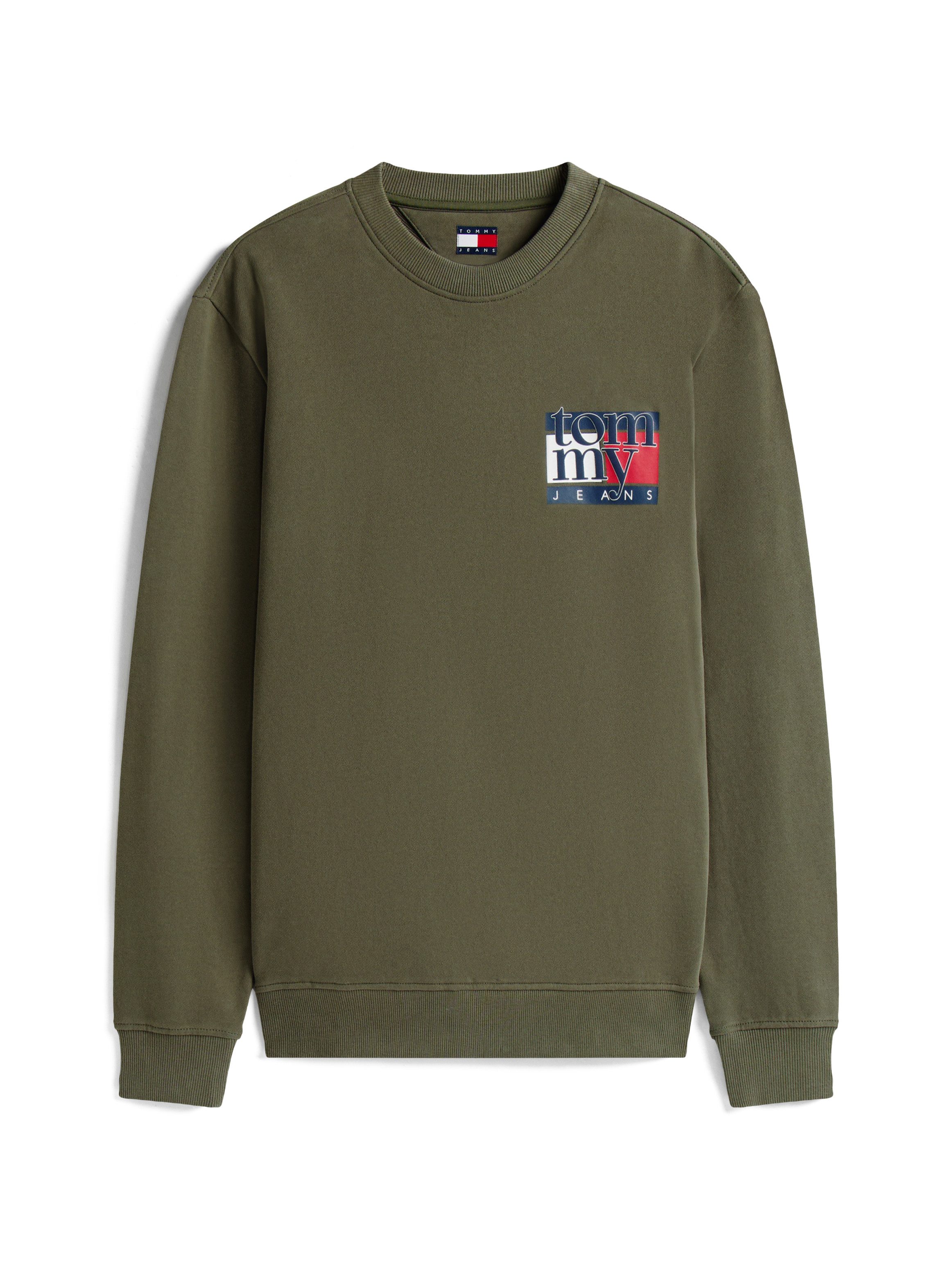 TOMMY JEANS Sweatshirt TJM RWB FLAG Ronde hals, regular fit, print, ribboorden