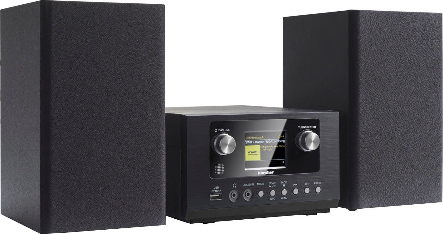 Karcher Stereoset MC 6490DI FM-tuner met RDS, internetradio, FM met RDS, 10 W), CD-speler, DAB+