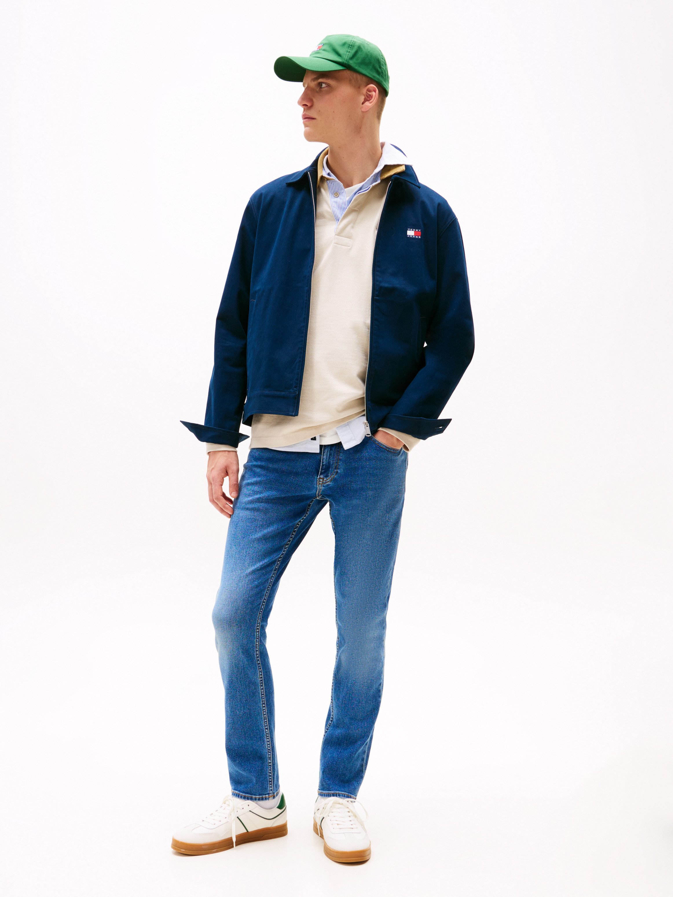 TOMMY JEANS Straight jeans SCANTON SLIM BI0234 Met merkenlabel van leer achter