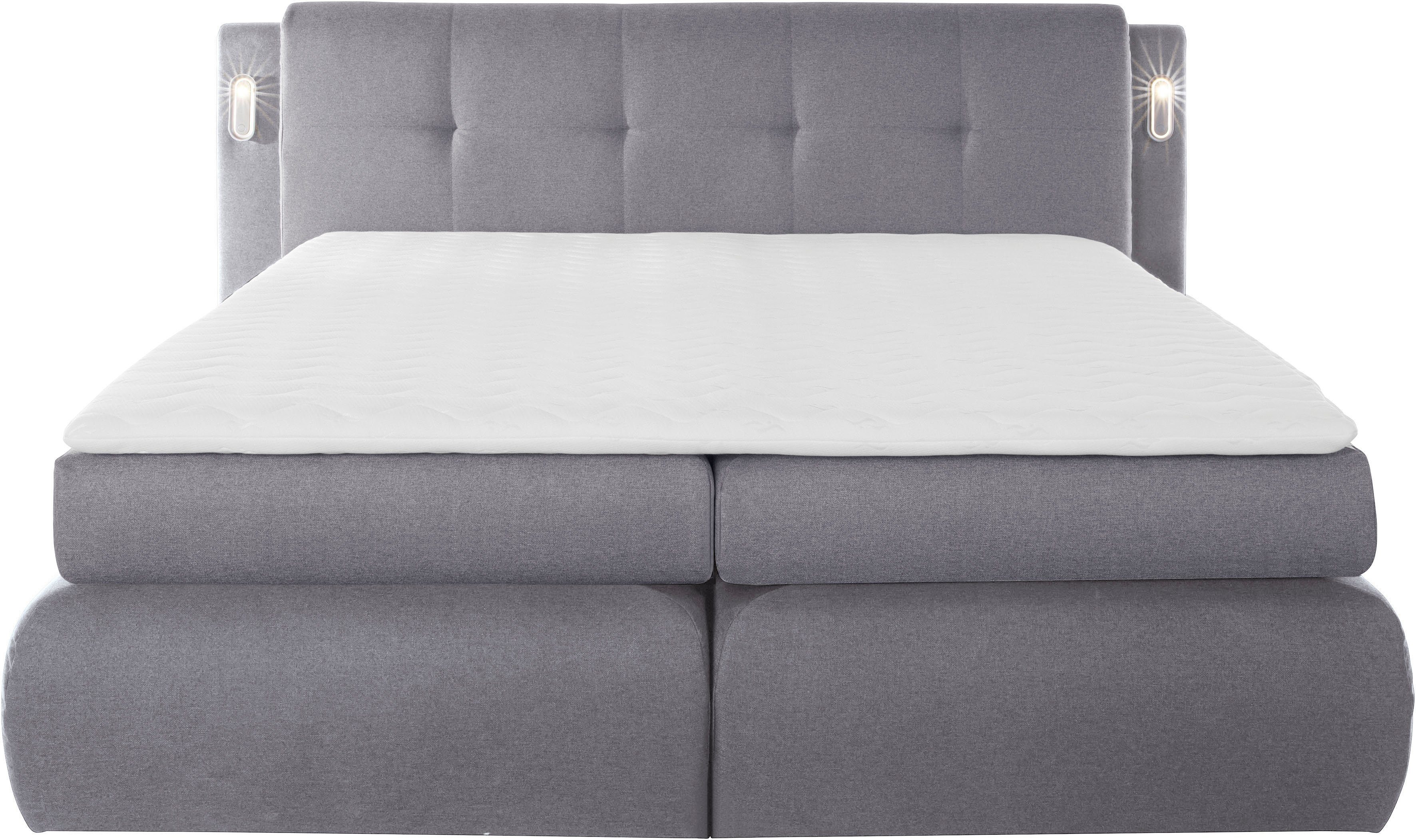 COLLECTION AB Boxspring Borna inclusief bedkist, ledverlichting en topmatras