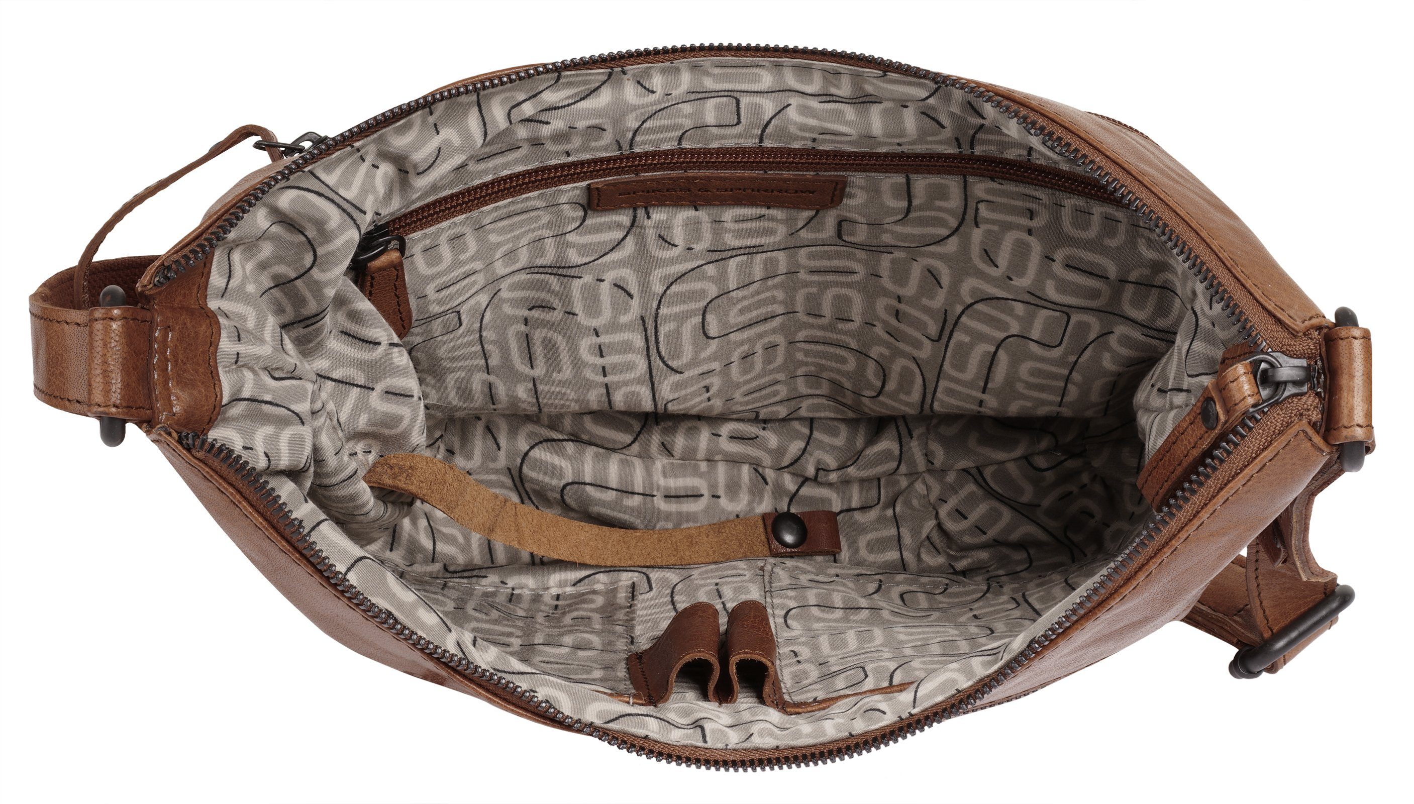 Spikes & Sparrow Schoudertas echt leder