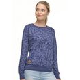 ragwear sweater nerea in botanical print all-over design blauw