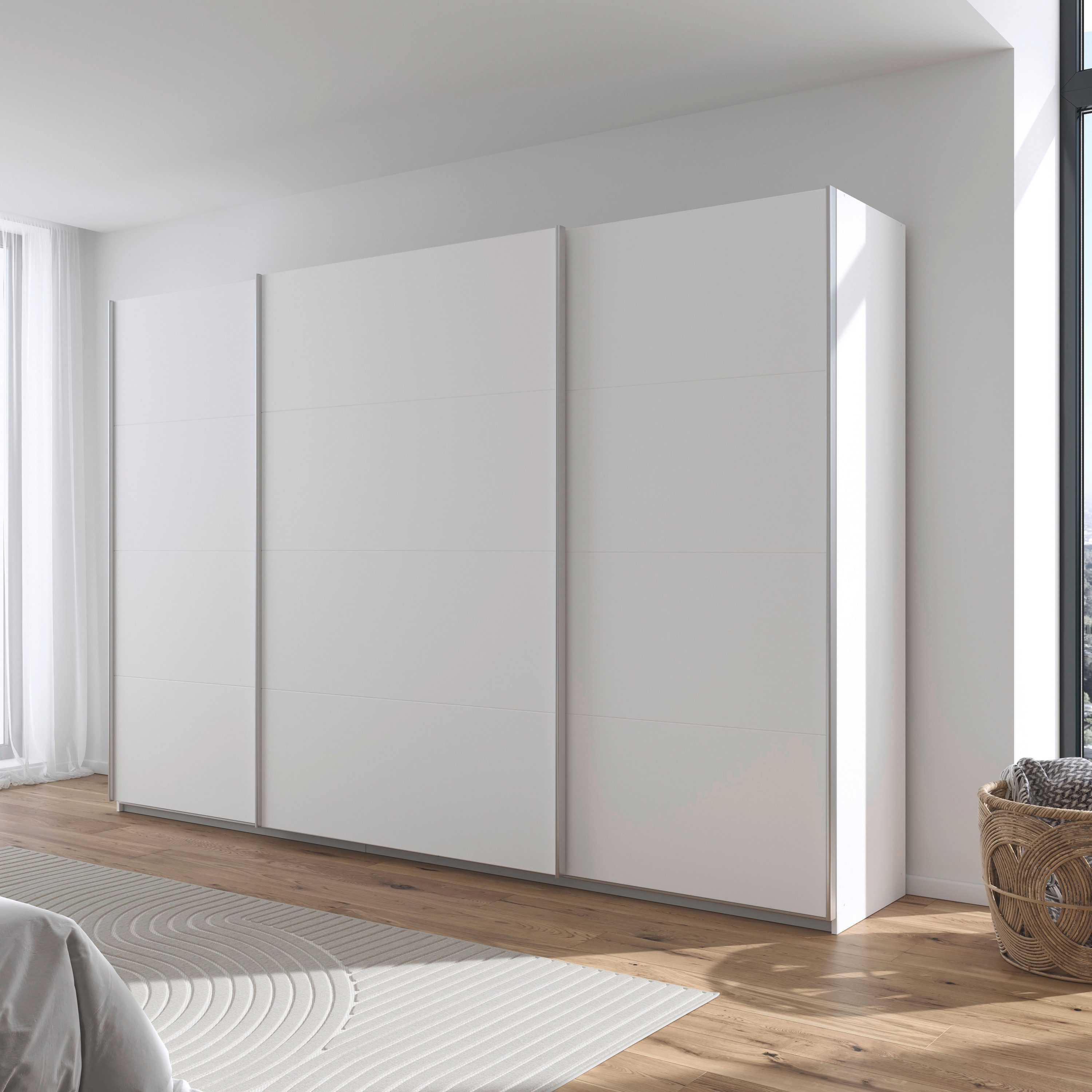 rauch Schuifdeurkast Kledingkast kast garderobe AGORDO met decor- of hoogglansfront doordachte binnenuitrusting, in 4 breedtes en 2 hoogtes made in germany
