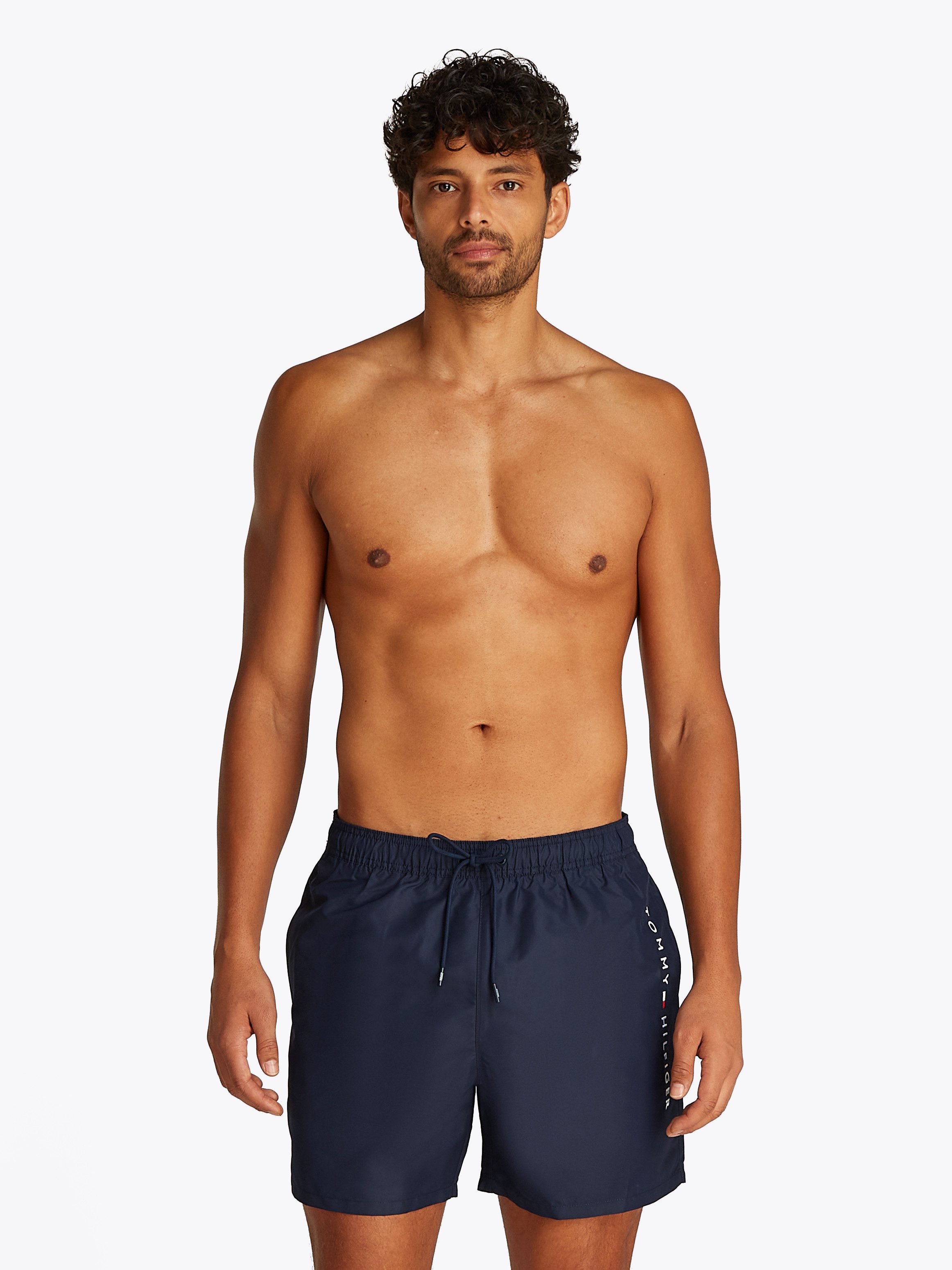 Tommy Hilfiger Swimwear Zwemshort MEDIUM DRAWSTRING met logoborduring op de heup