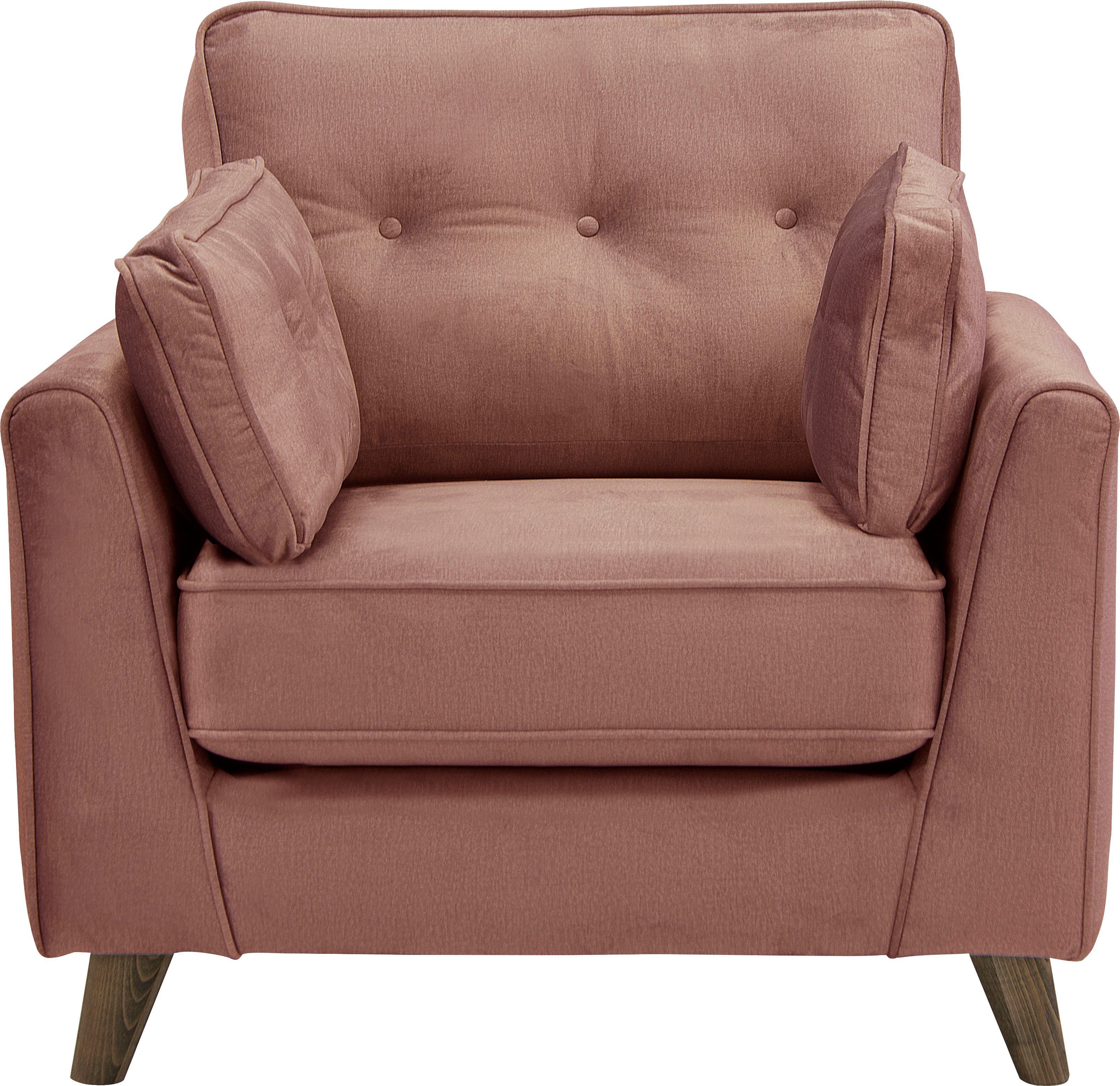 Home affaire Fauteuil Copenhagen fijne opstaande naad, capitonnage achter en armkussen