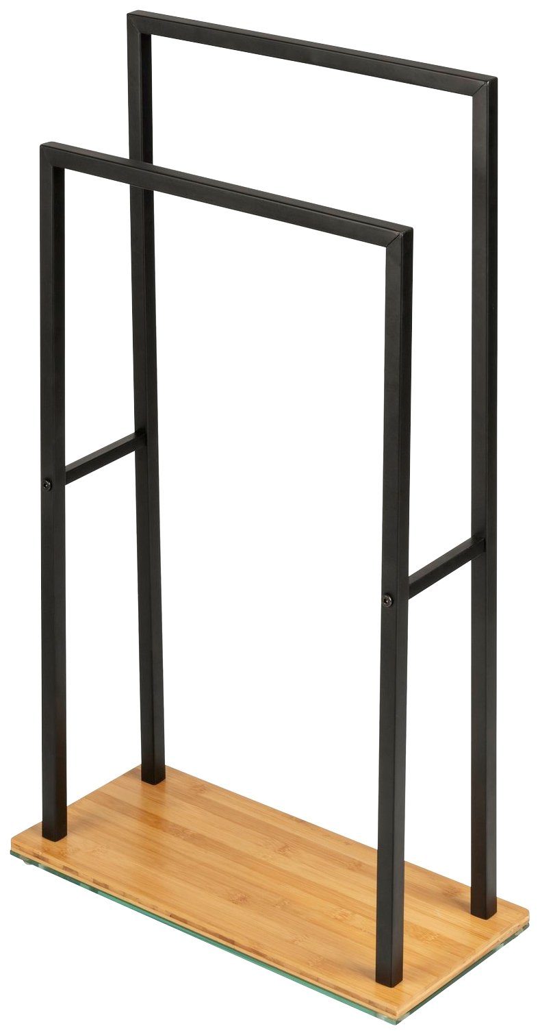 WENKO Handdoekenrek Bambusa Bxdxh: 46x80x20 cm handdoekhouders zwart