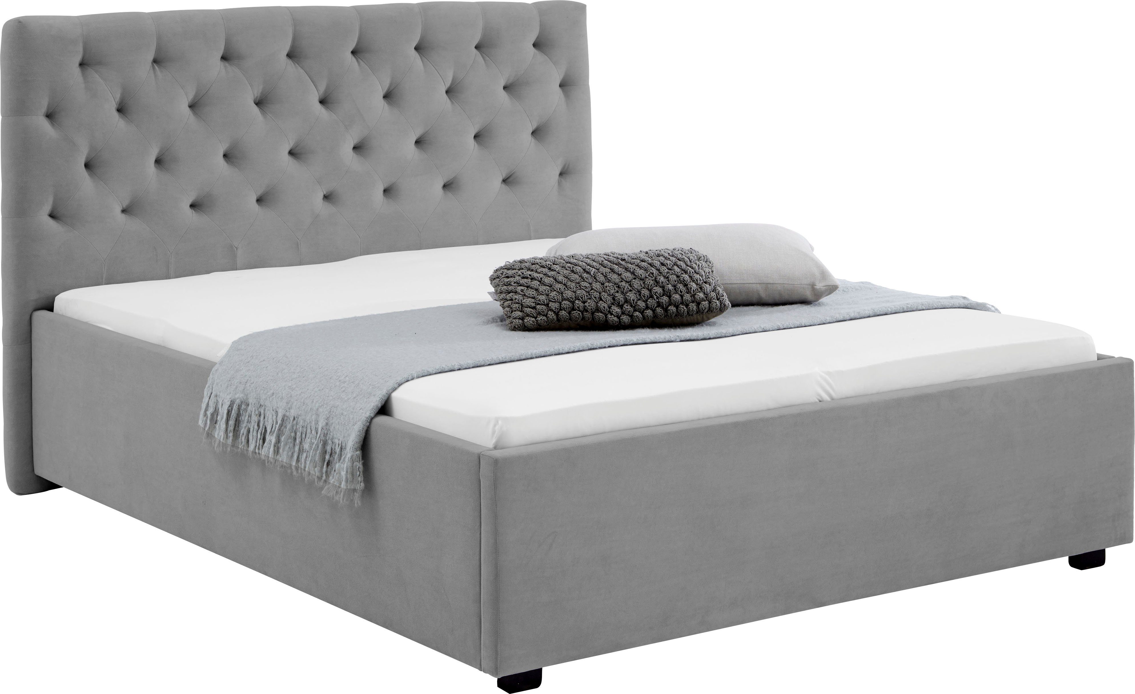 Relita Gestoffeerd bed Miami met hoogteverstelling in twee breedtes