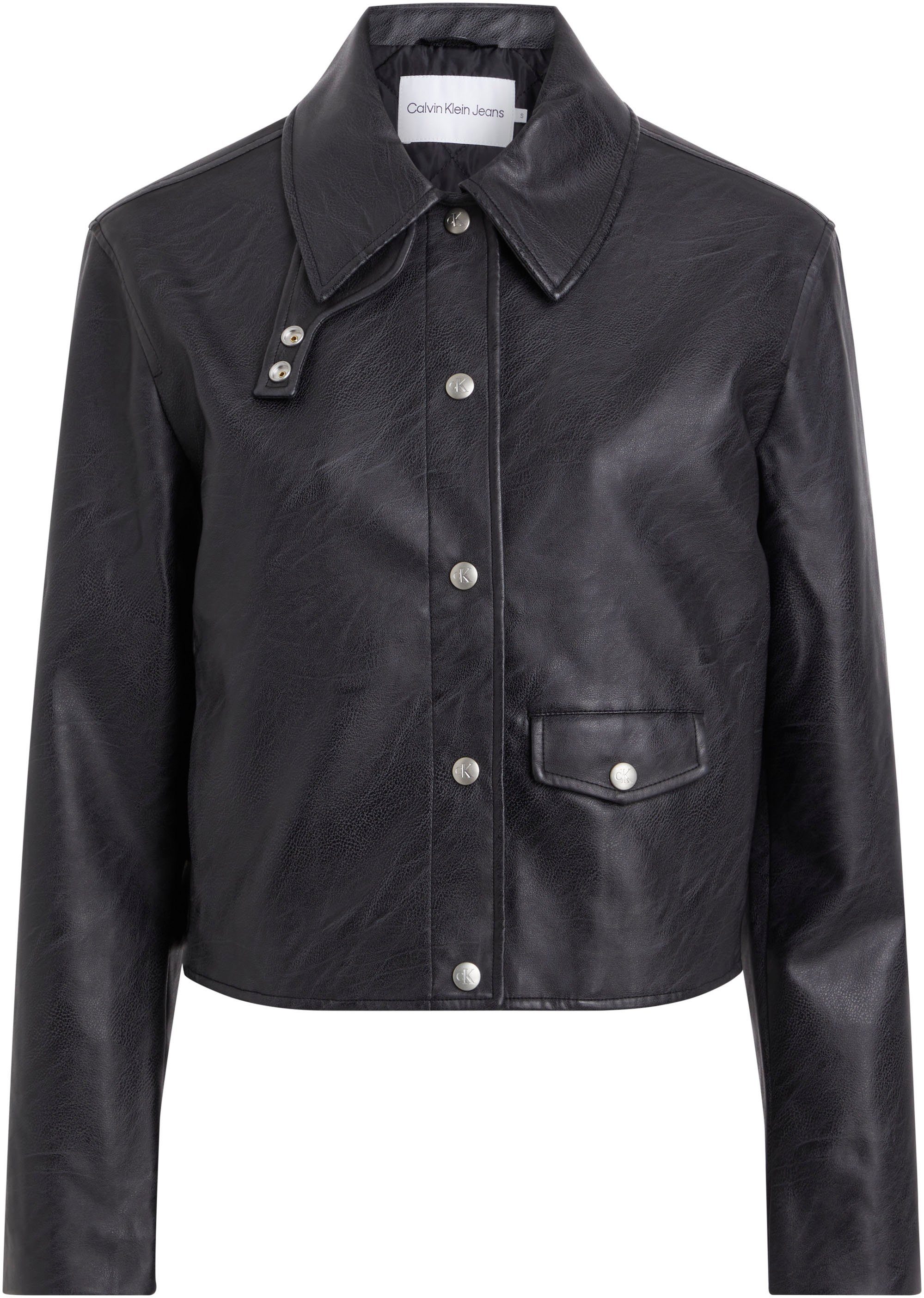 Calvin Klein Imitatieleren jack SHORT FAUX LEATHER JACKET