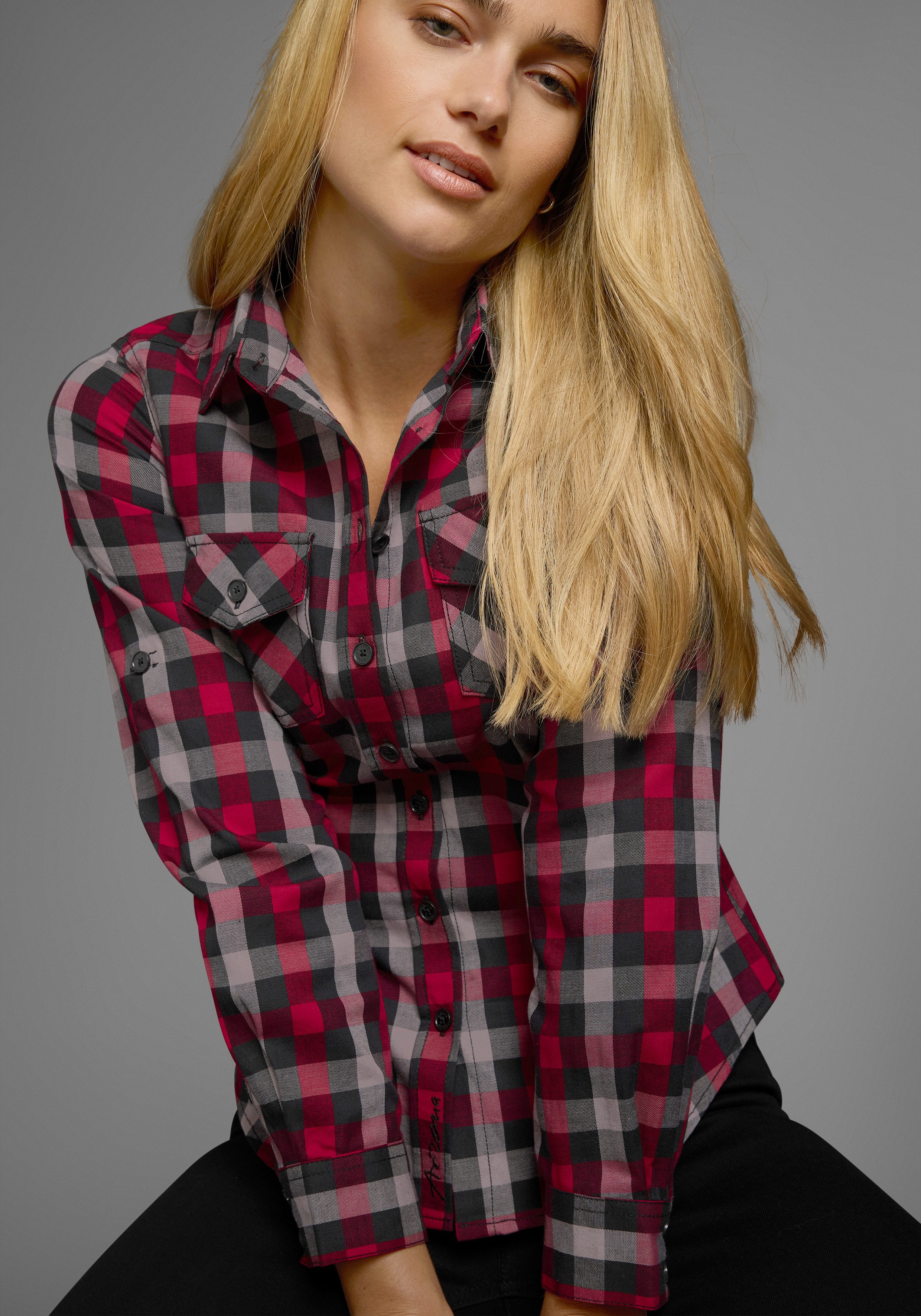Arizona Geruite blouse Casual houthakkers-look