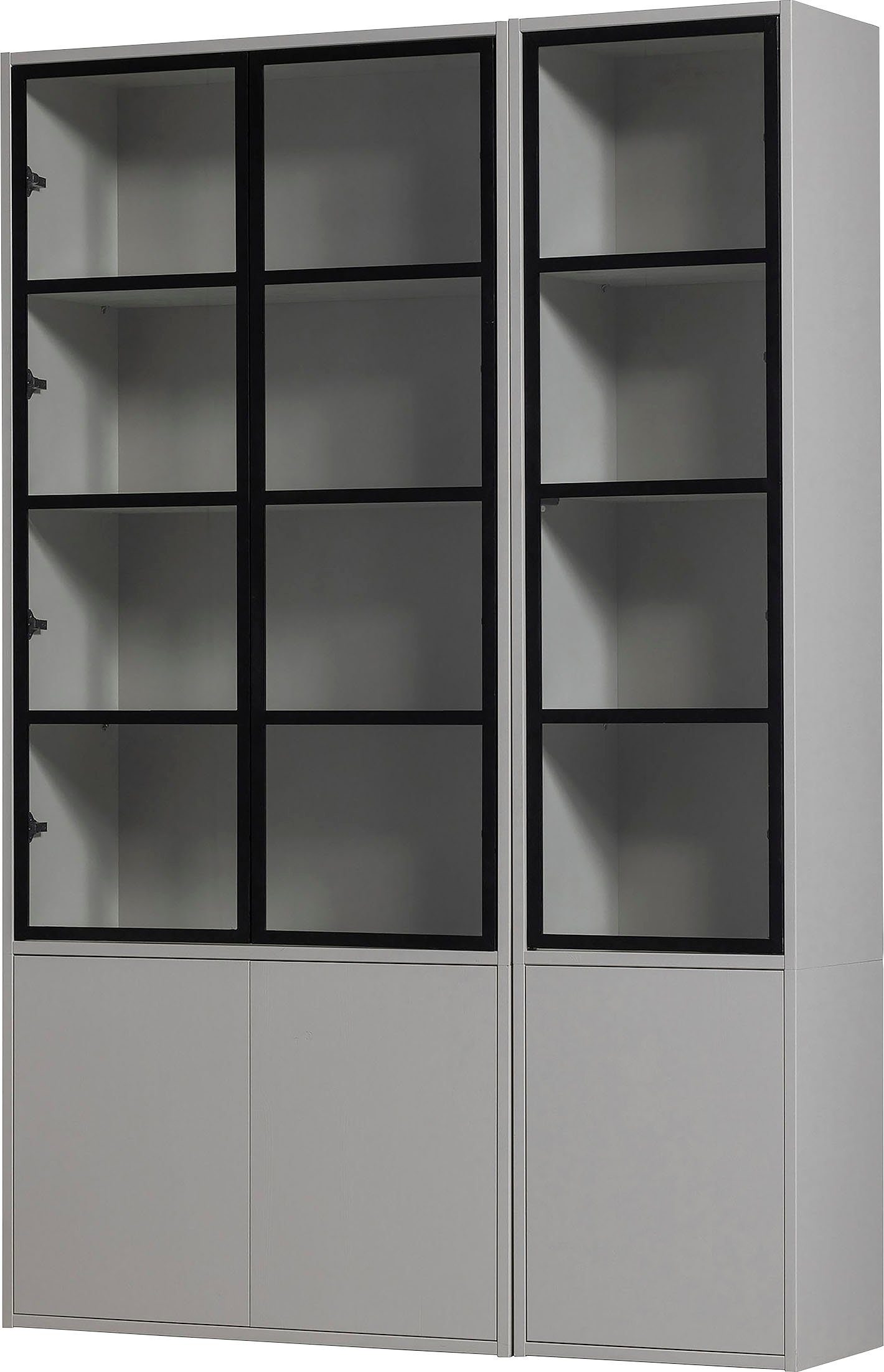 WOOOD Vitrinekast Basic met twee deuren, h 230 cm x b 52,5 cm