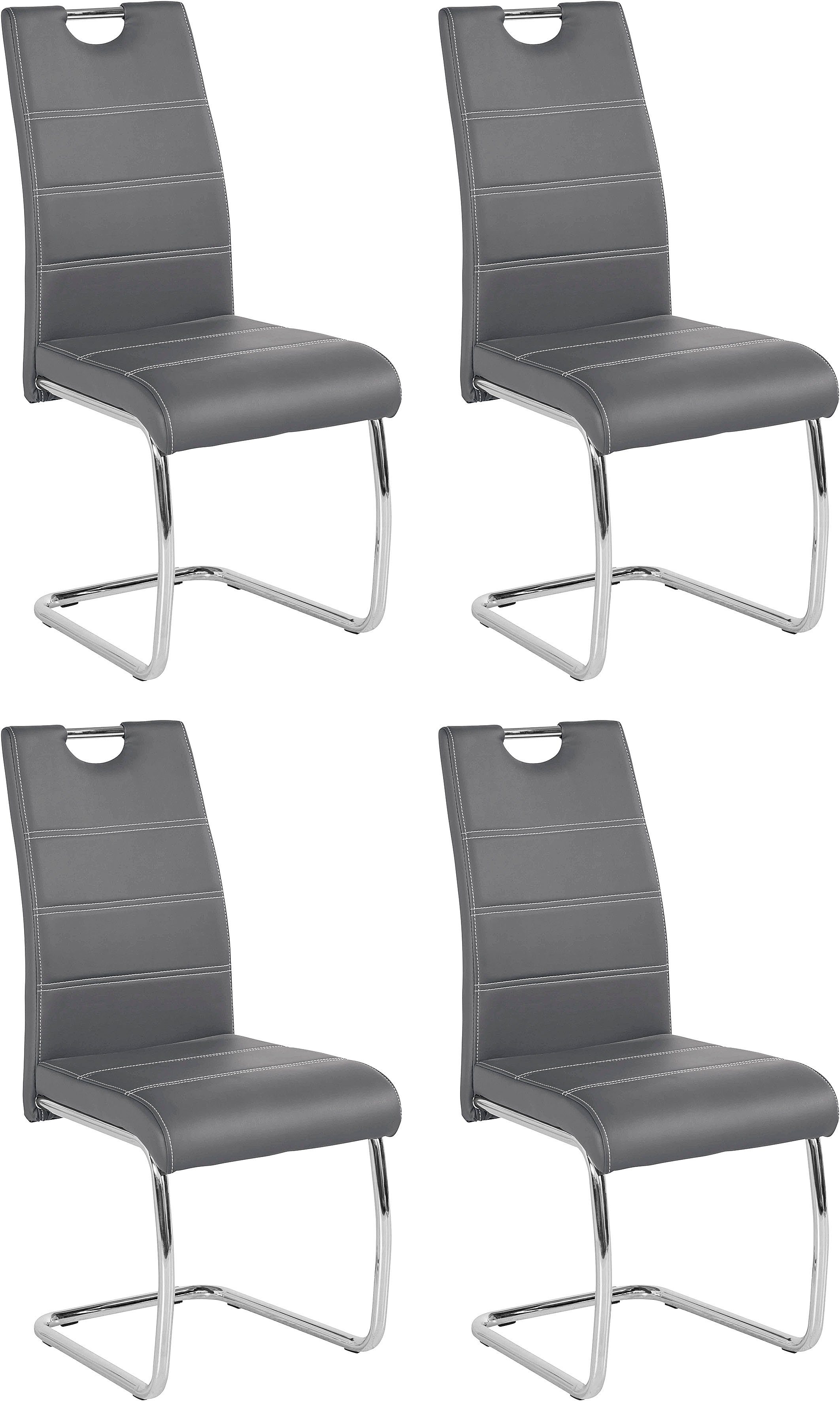 HELA Vrijdragende stoel Flora, eetkamerstoelen Vrijdragende stoel set: 1, 2 of 4 stuks, hoog zitcomfort