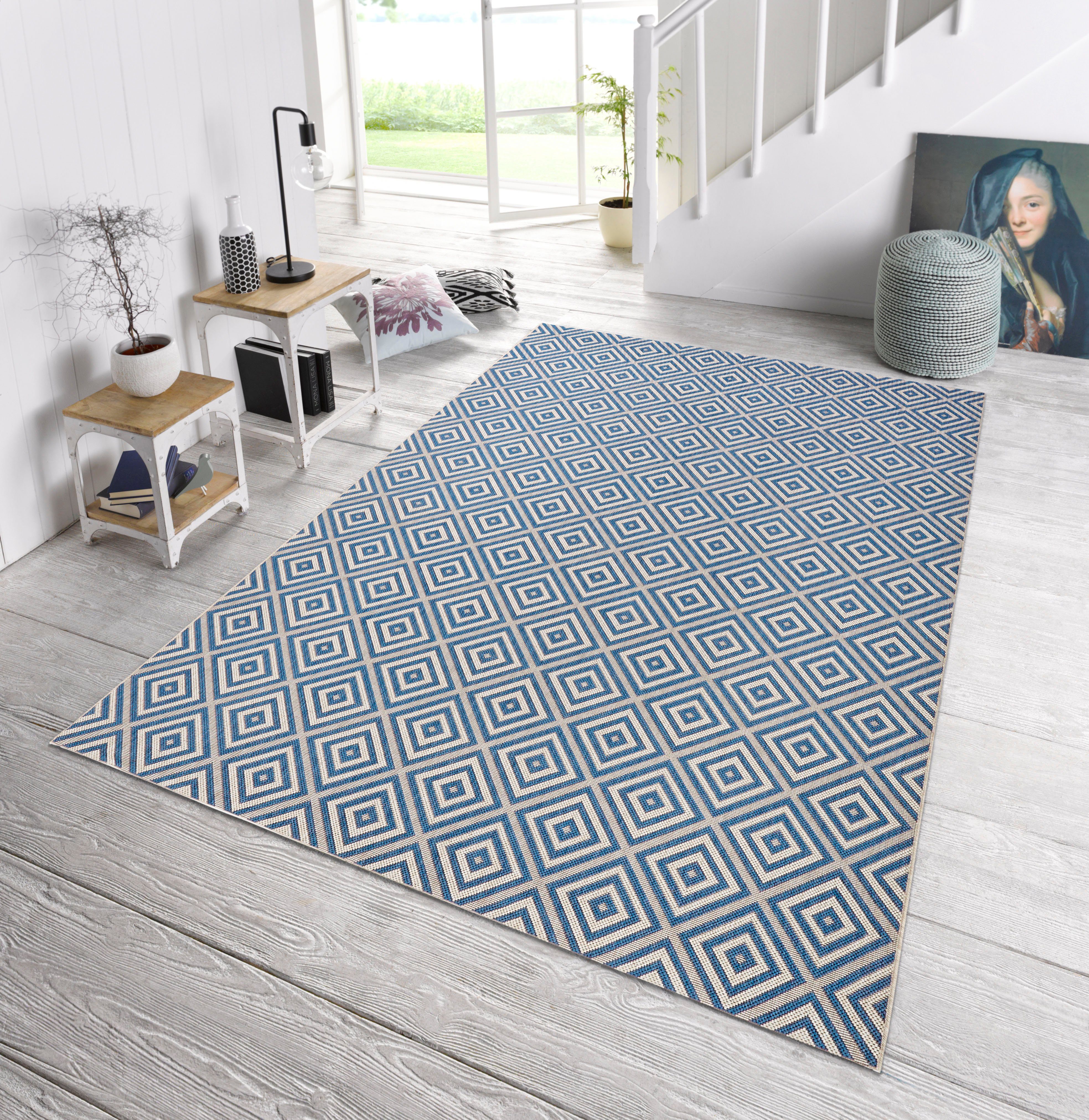 HANSE Home Vloerkleed Geruit Binnen- en buitengebruik, loper, weerbestendig, ruit, balkon, tuin, gang