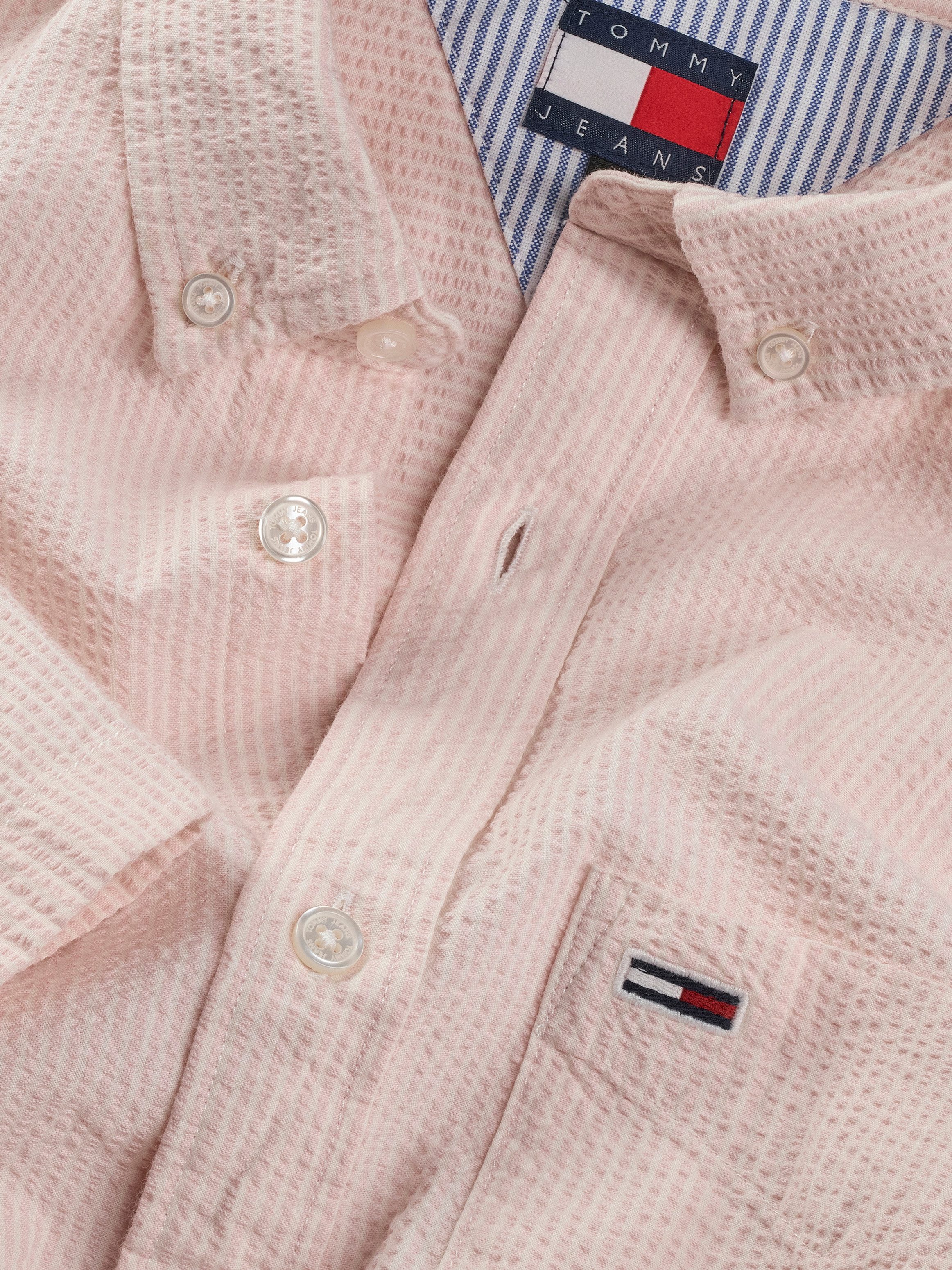 TOMMY JEANS Overhemd met korte mouwen TJM REG SEERSUCKER STP SS SHIRT