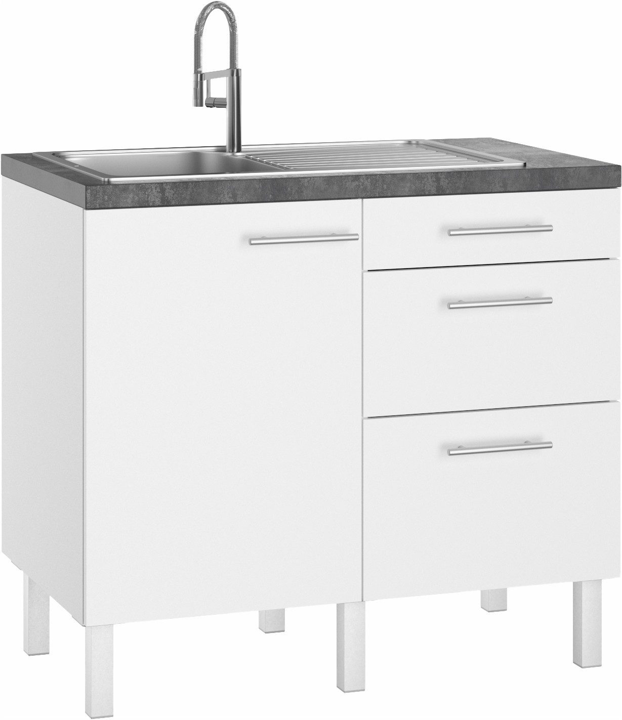 OPTIFIT Pantry keuken Lilly Breedte 100 cm wonen maat - wit