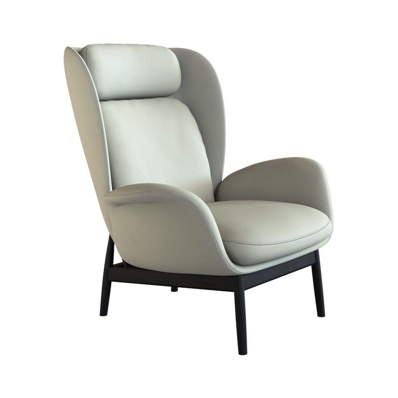 FLEXLUX Oorfauteuil Padova Stijl & comfort, organische vorm, geïntegreerde lendensteun, zwarte voet