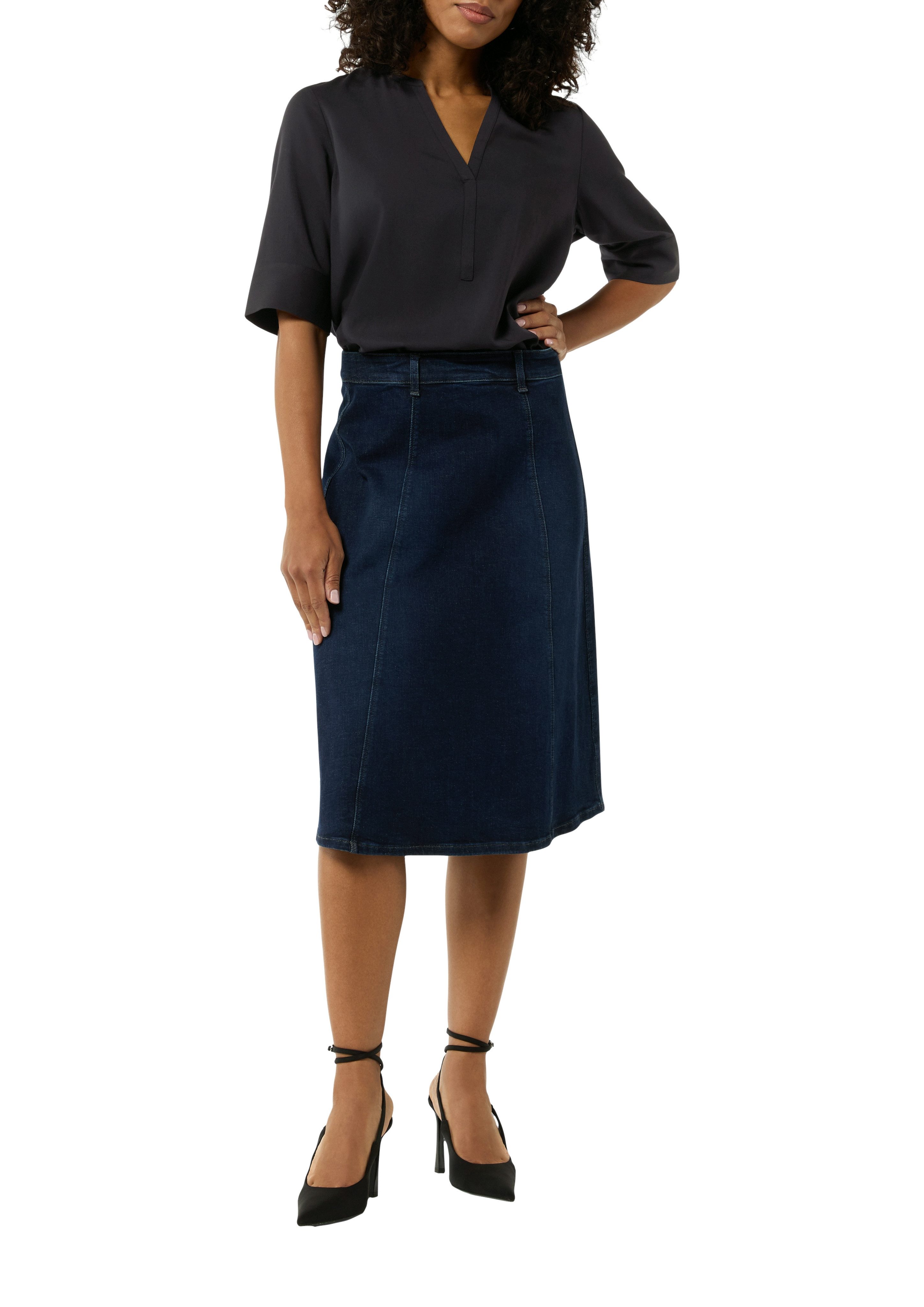 Comma Blouse met korte mouwen van een viscose-mix