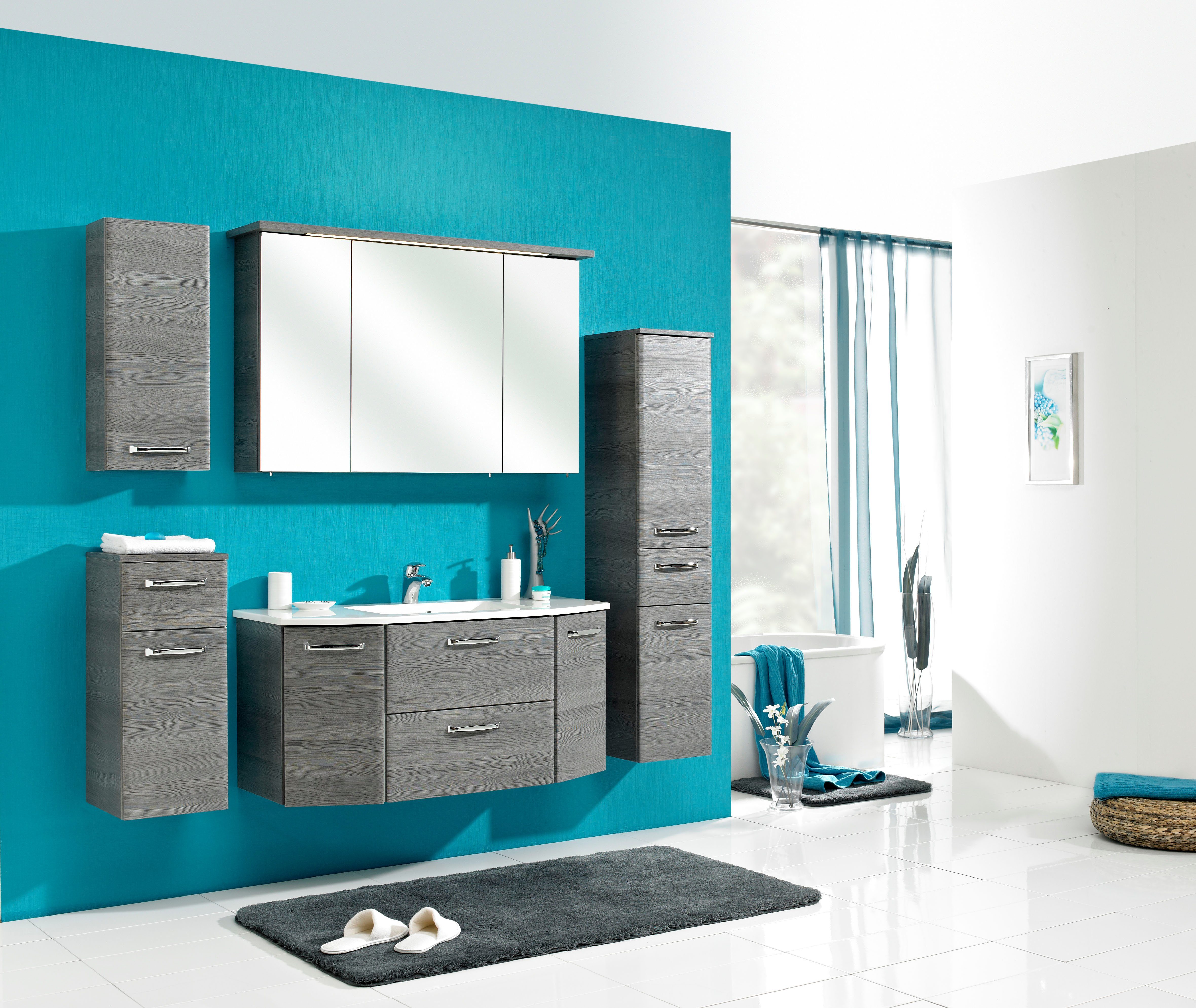 Saphir Halfhoge kast Quickset badkamermeubel 30 cm breed, 2 deuren, 1 lade, 3 planken Badkamer-halfhoge kast inclusief deurdemper, grepen in glanzend chroom