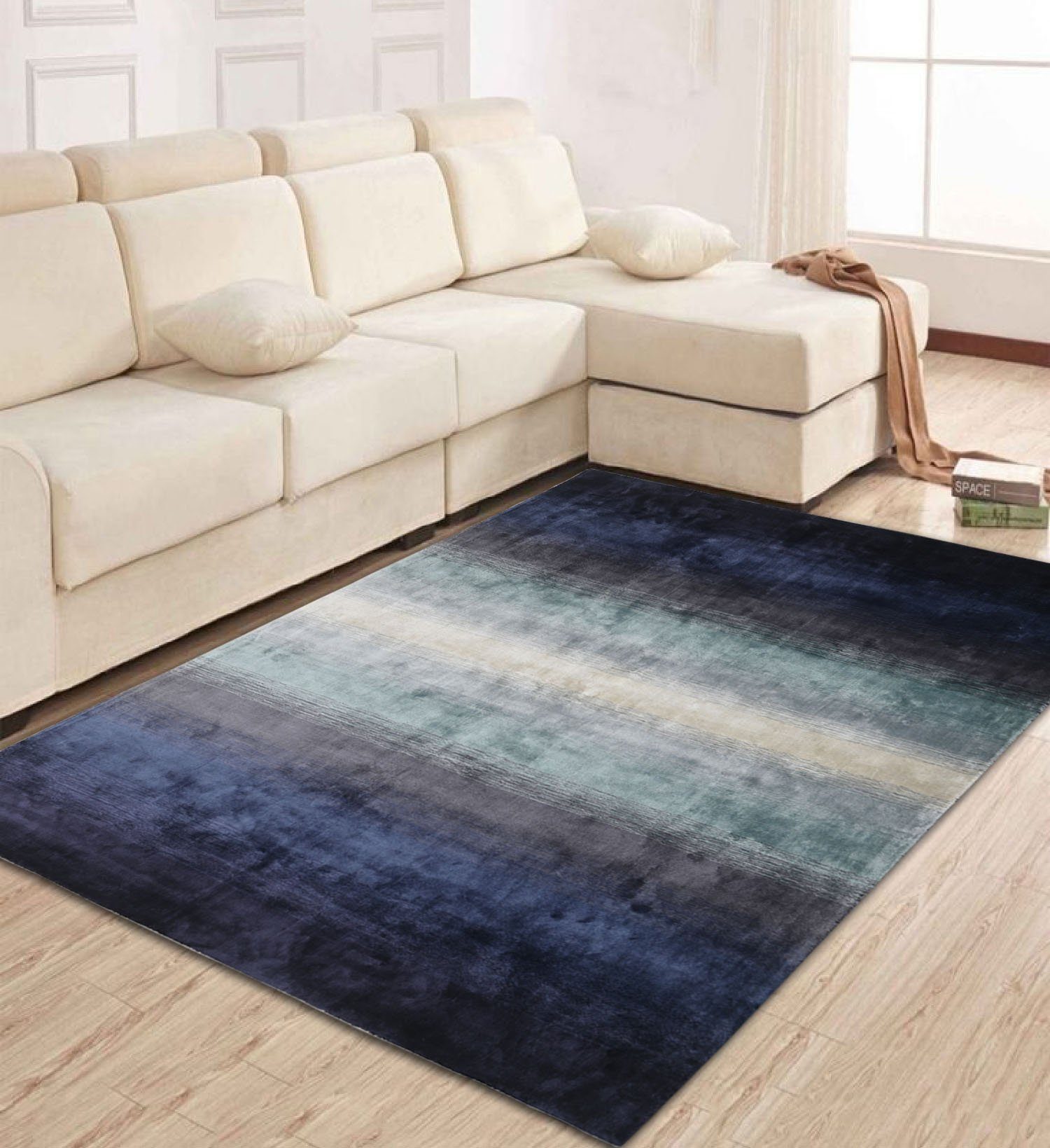 Home affaire Vloerkleed Katalin, met de hand geweven, vloerkleden van 100% viscose, in kleur changerend