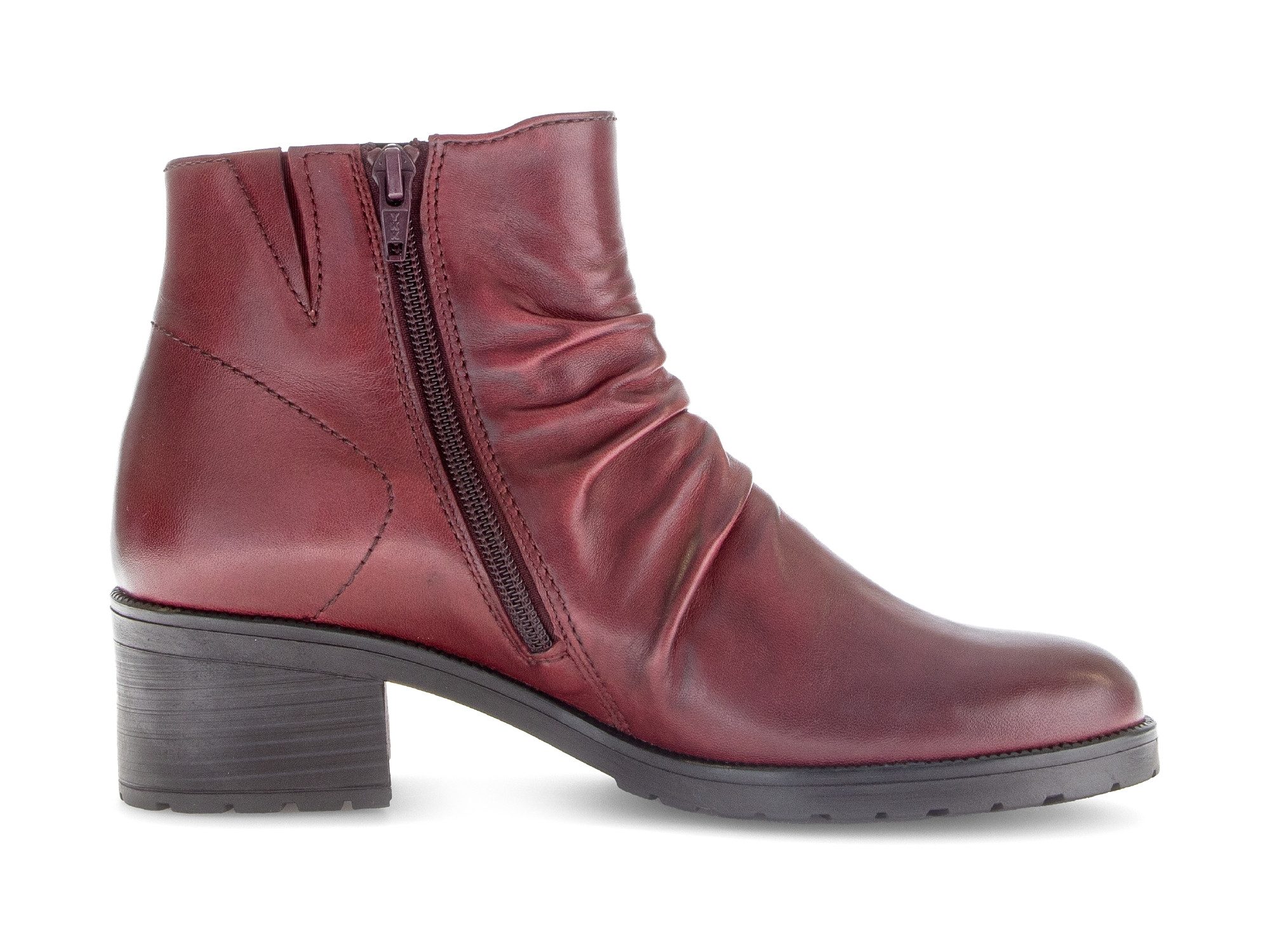 Gabor Laarsjes Tunis , blokhak, enkellaarsjes, decoratieve ritssluiting buiten, wijdte g (=wijd)