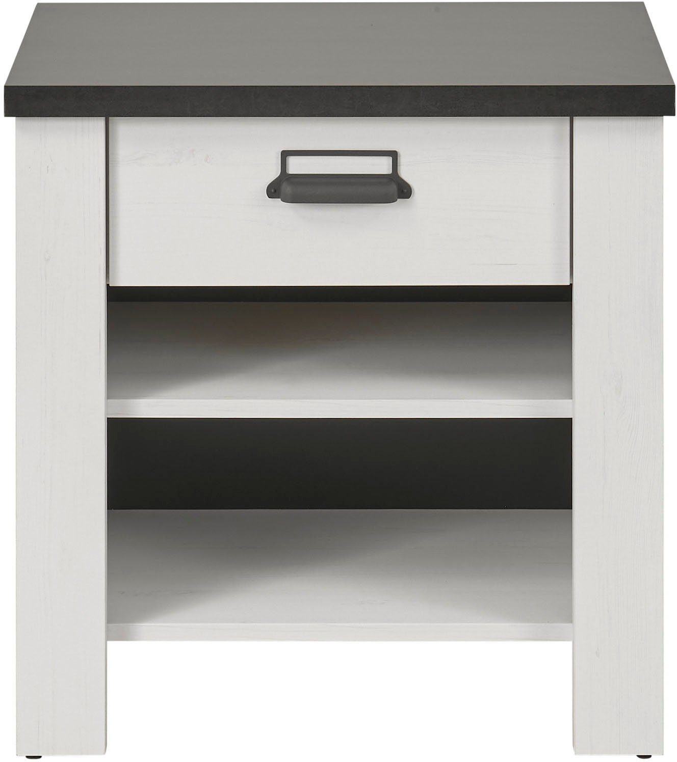 Home affaire Nachtkastje Sherwood met metalen apotheker hangreep, soft-close lade, breedte 60 cm