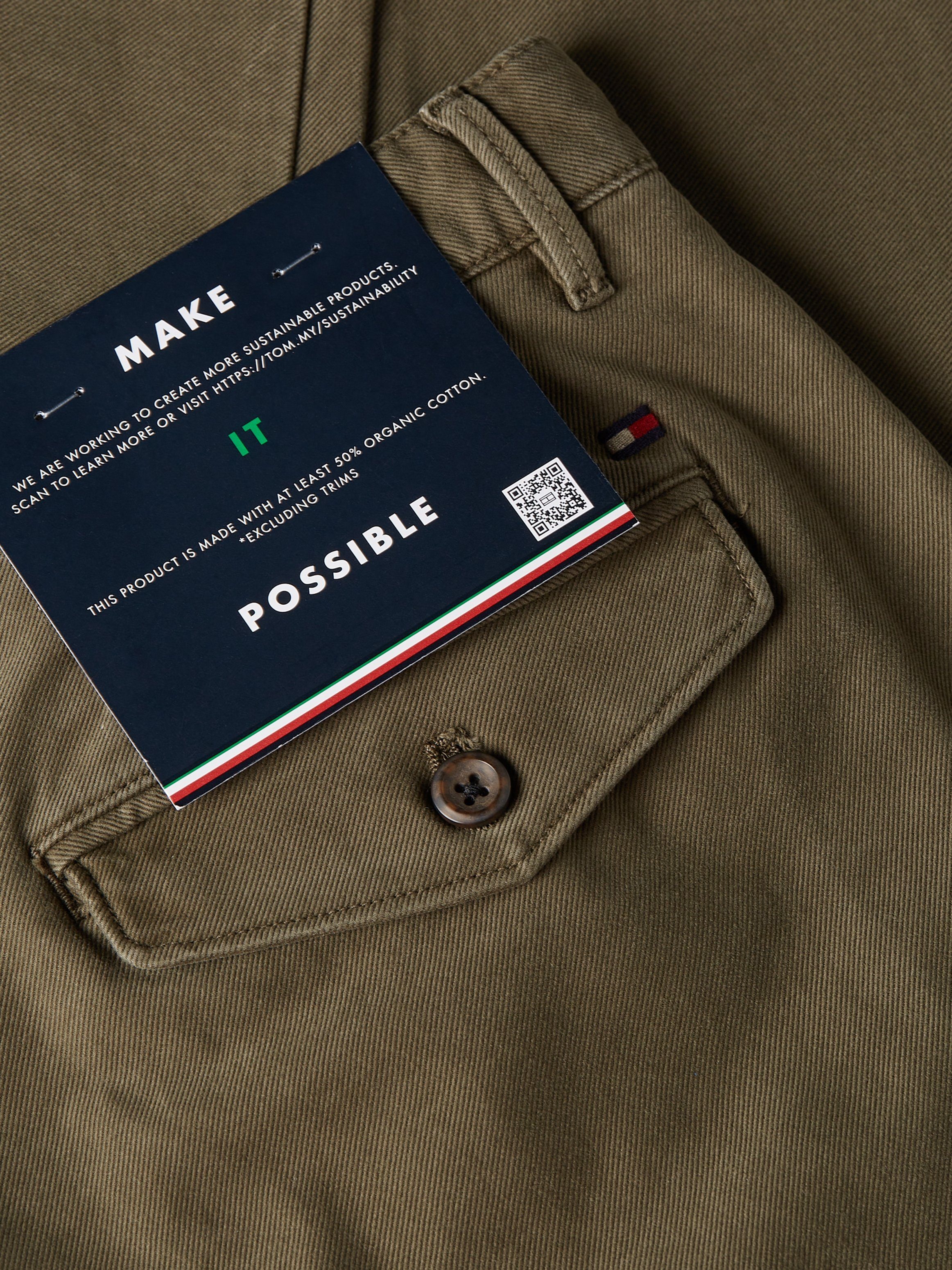 Tommy Hilfiger Chino CHELSEA GABARDINE GMD met logo borduursel op de achterzak