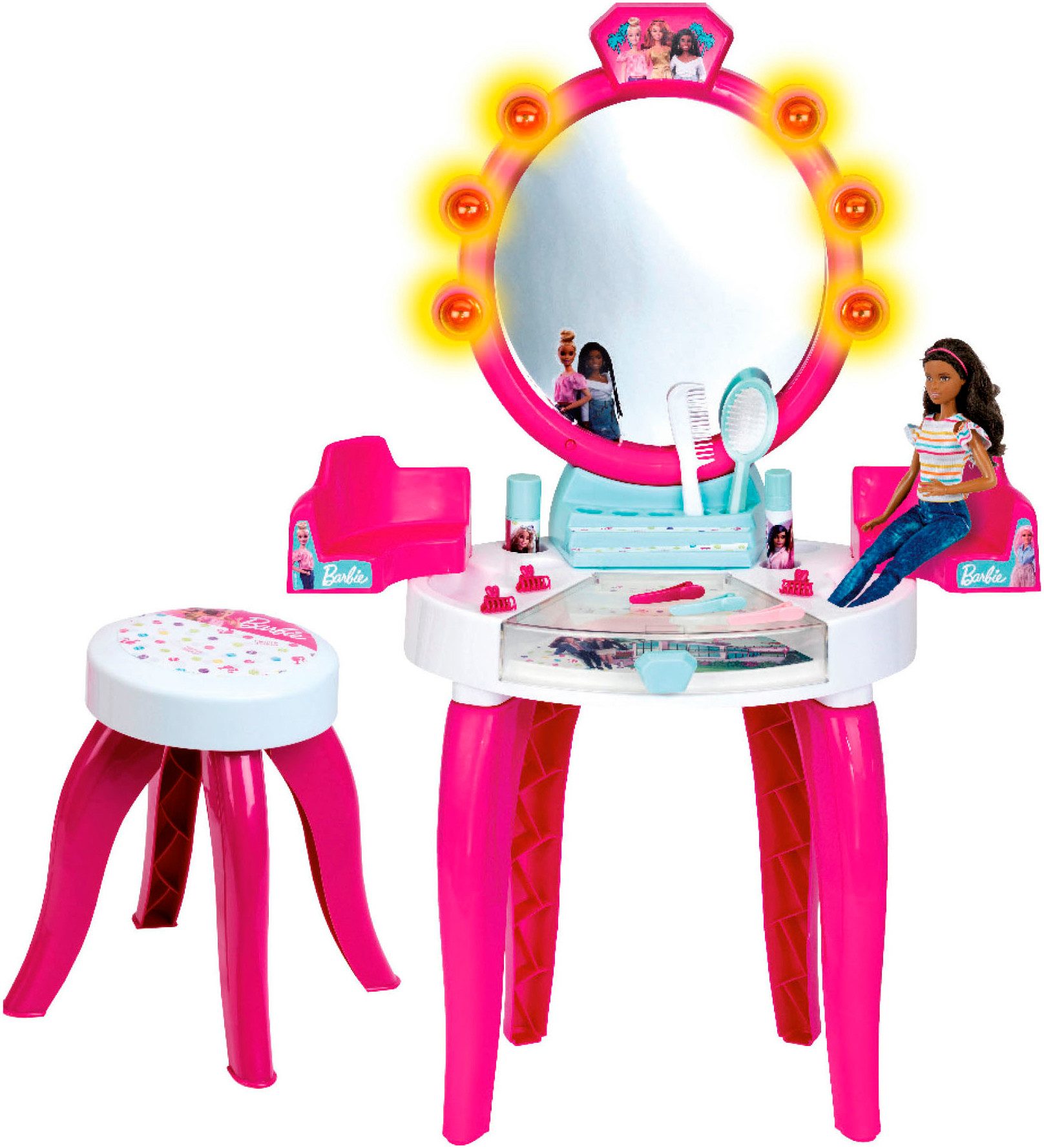 Klein Make-uptafel Barbie schoonheidssalon met accessoires