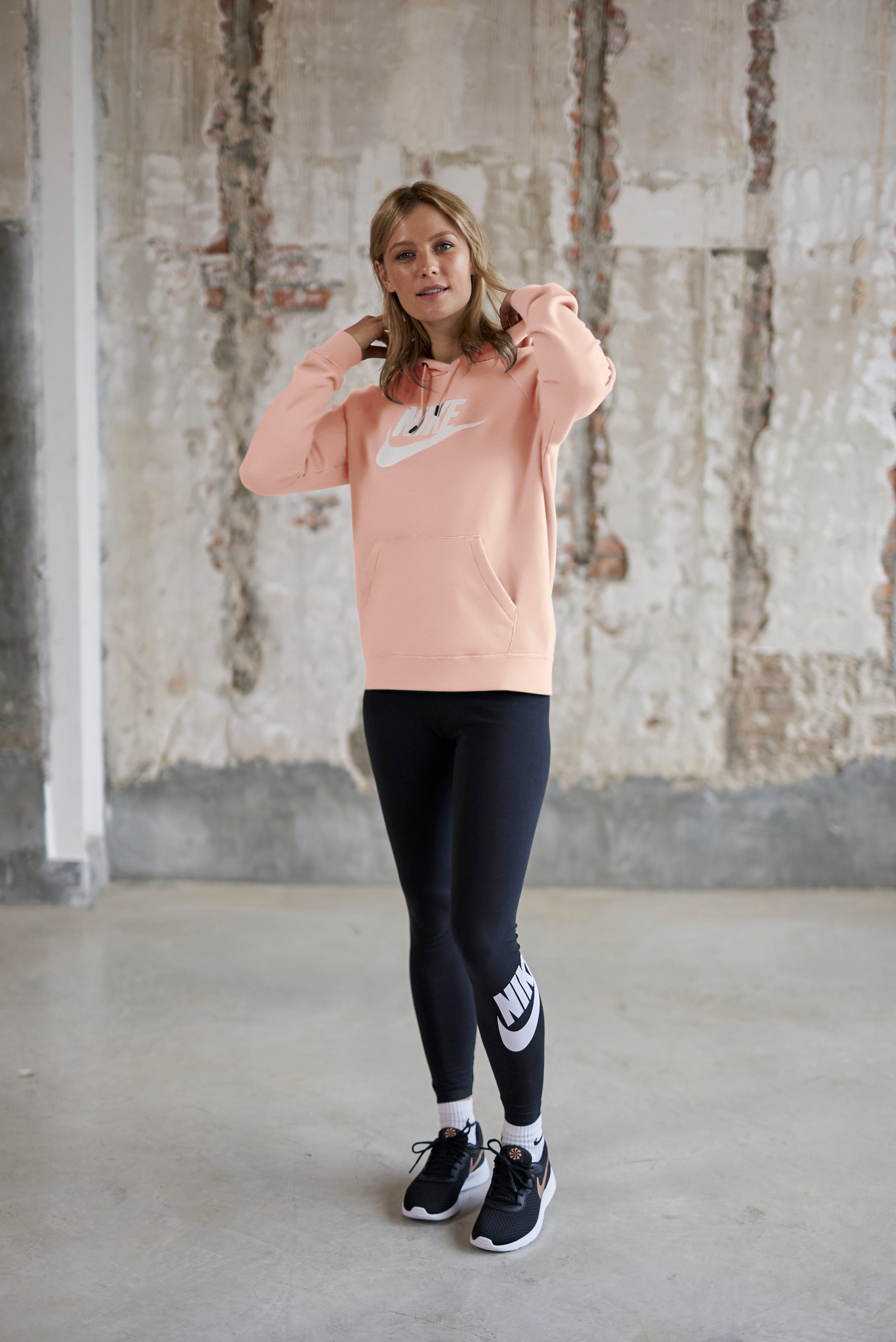 Nike Sportswear Legging Essential Women's High-Waisted Graphic Leggings Zweetafvoerende high waist sportleggings met logo