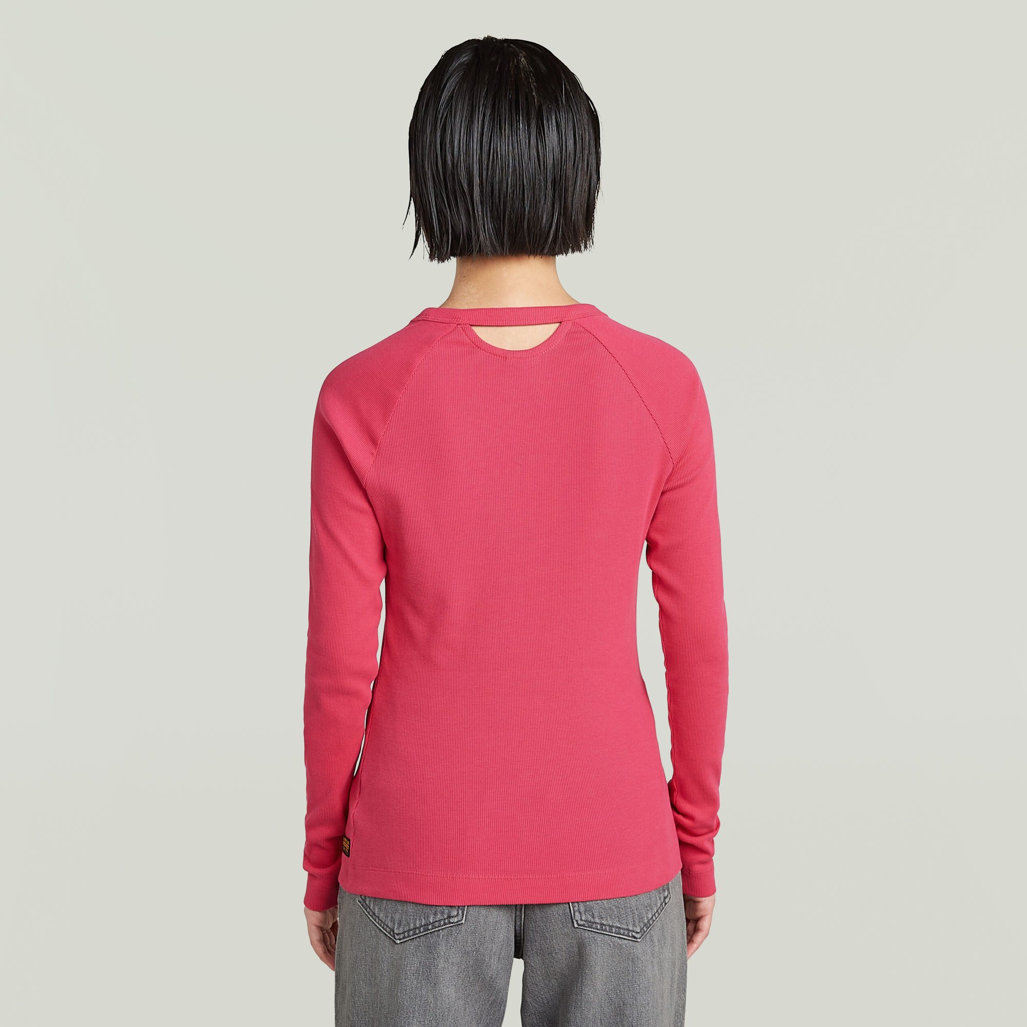 G-Star RAW T-shirt Slim Rib Keyhole met cut-out achter