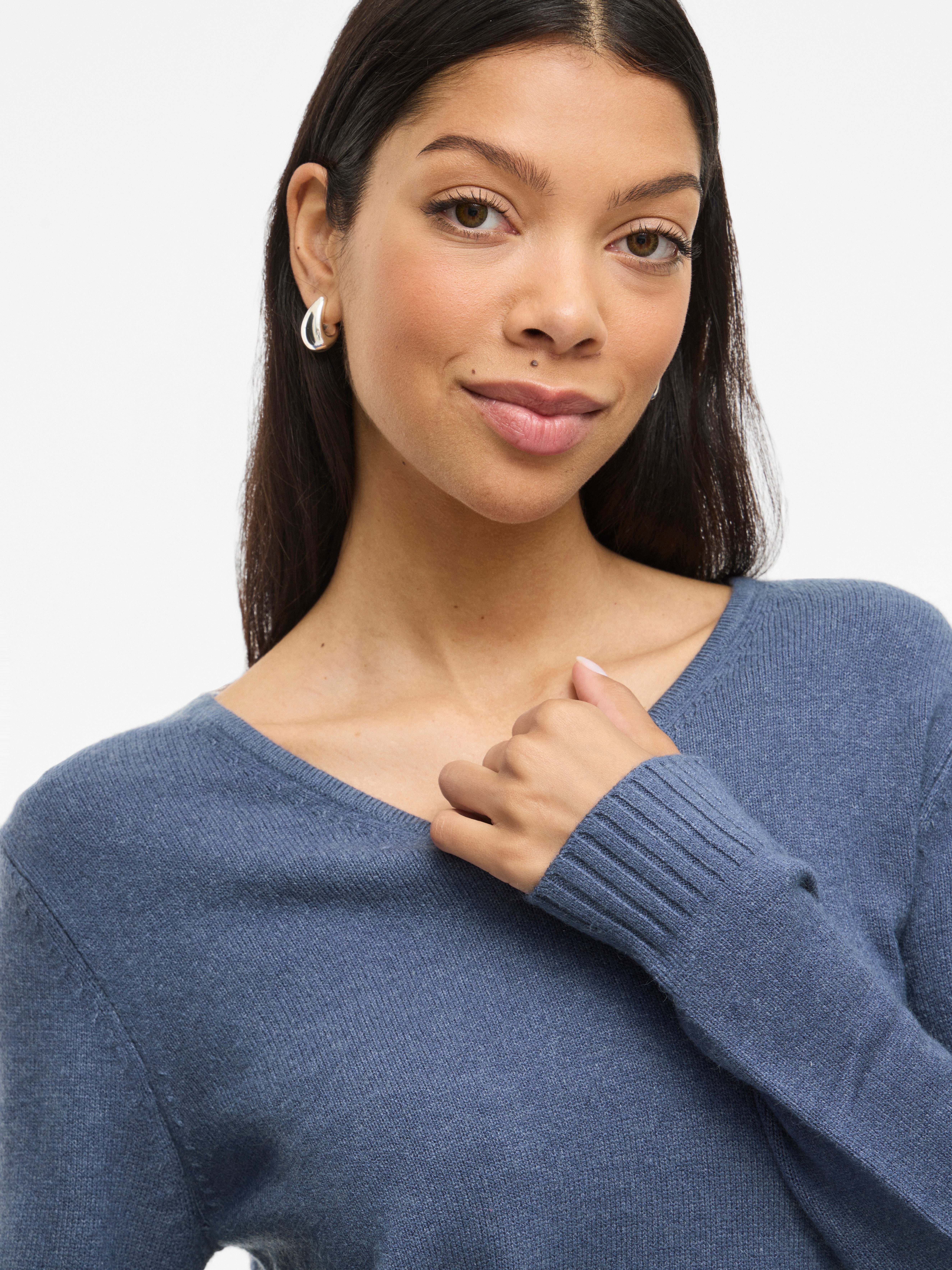 Vila Trui met V-hals VIRIL V-NECK L/S KNIT TOP - NOOS