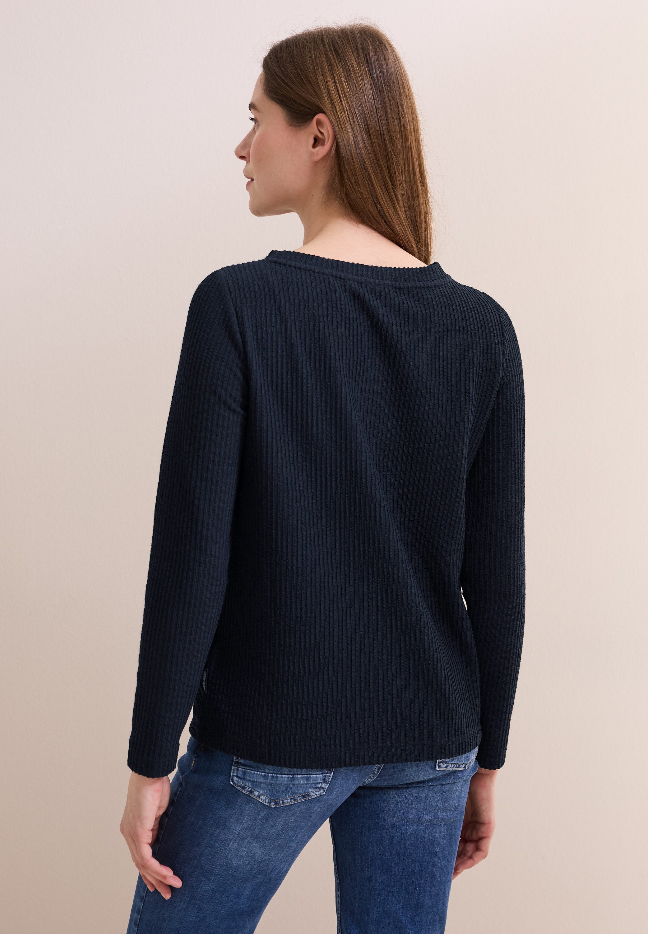 Cecil Shirt met lange mouwen met structuur