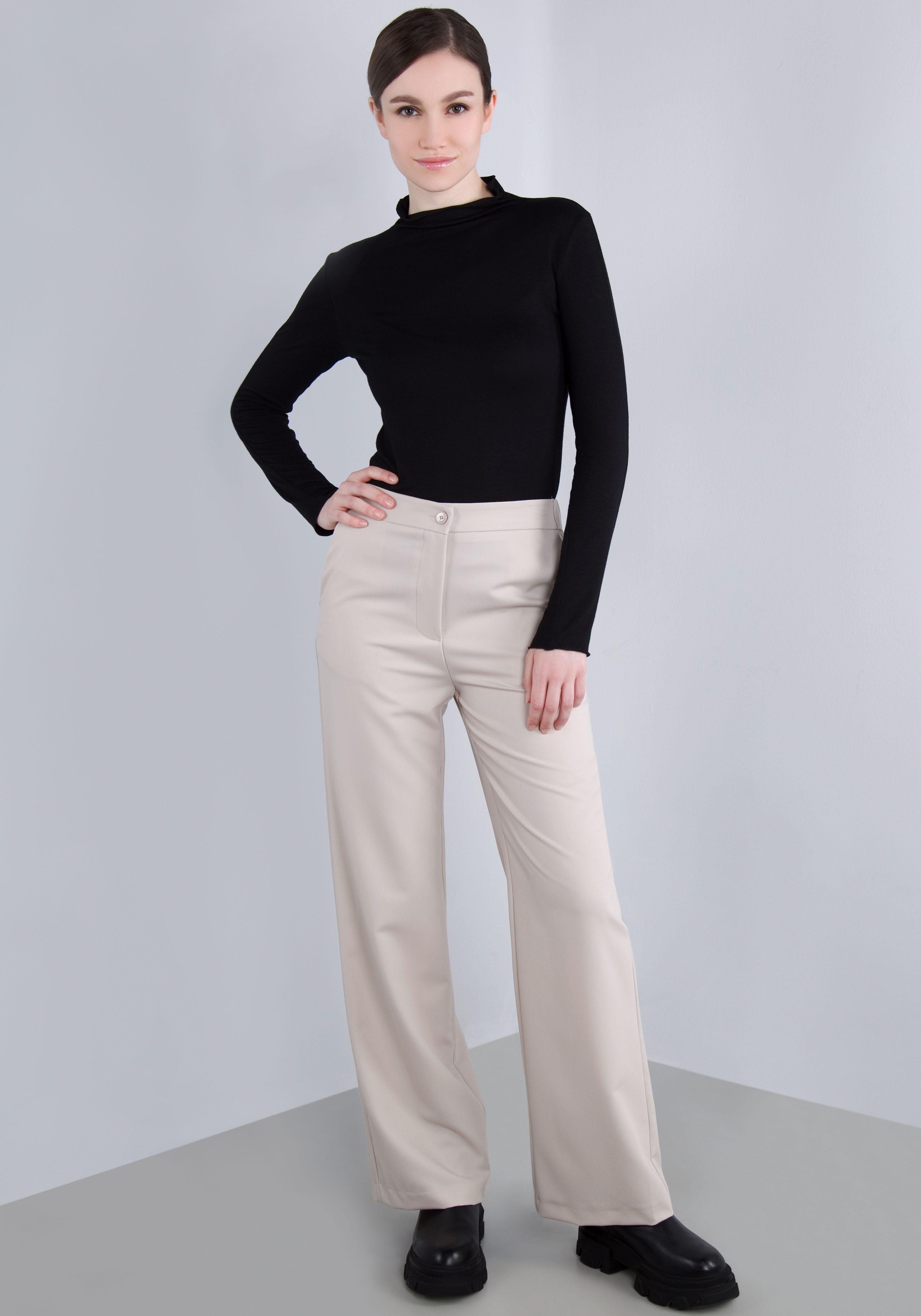 IMPERIAL Stoffen broek casual wijde broek met elastische tailleband aan de achterkant