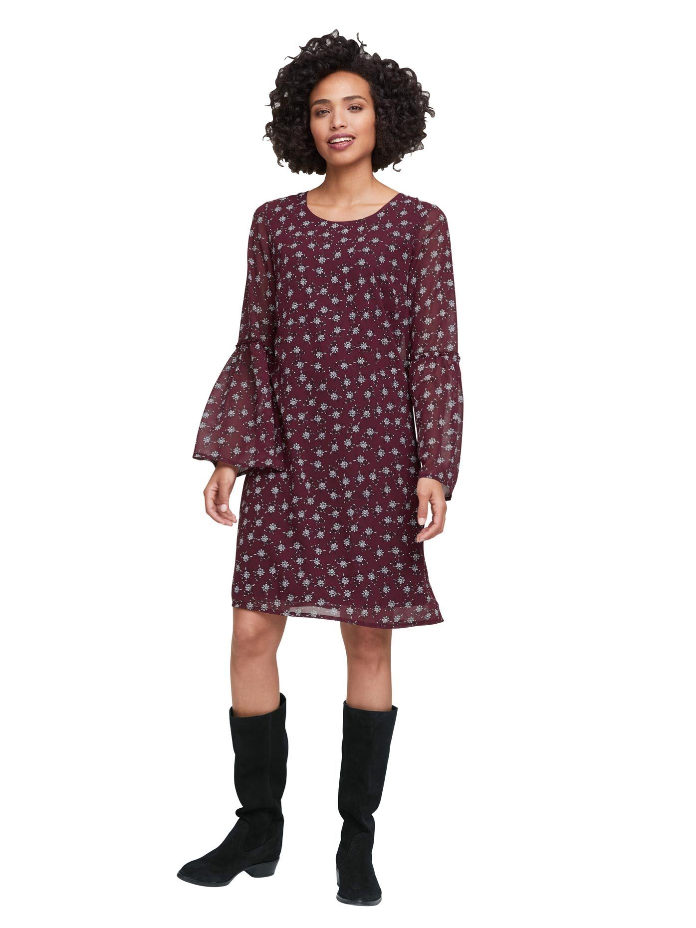 linea tesini by heine gedessineerde jurk rood