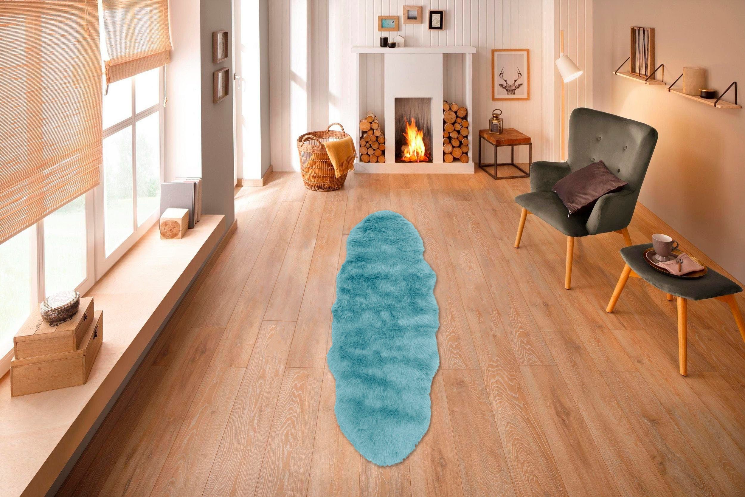 my home Hoogpolig vloerkleed Valeria schapenvacht tapijt knuffelig Imitatiebont, vachtmodel, zachte vloerkleden, slaapkamer, woonkamer