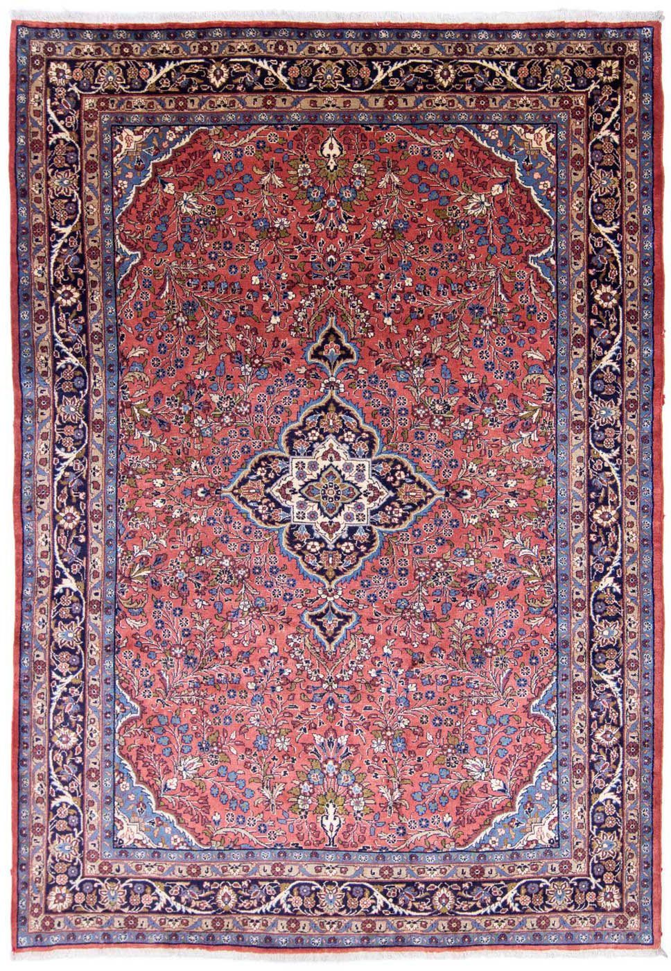 morgenland Wollen kleed Meeraban medaillon rosso 303 x 212 cm Uniek exemplaar met certificaat