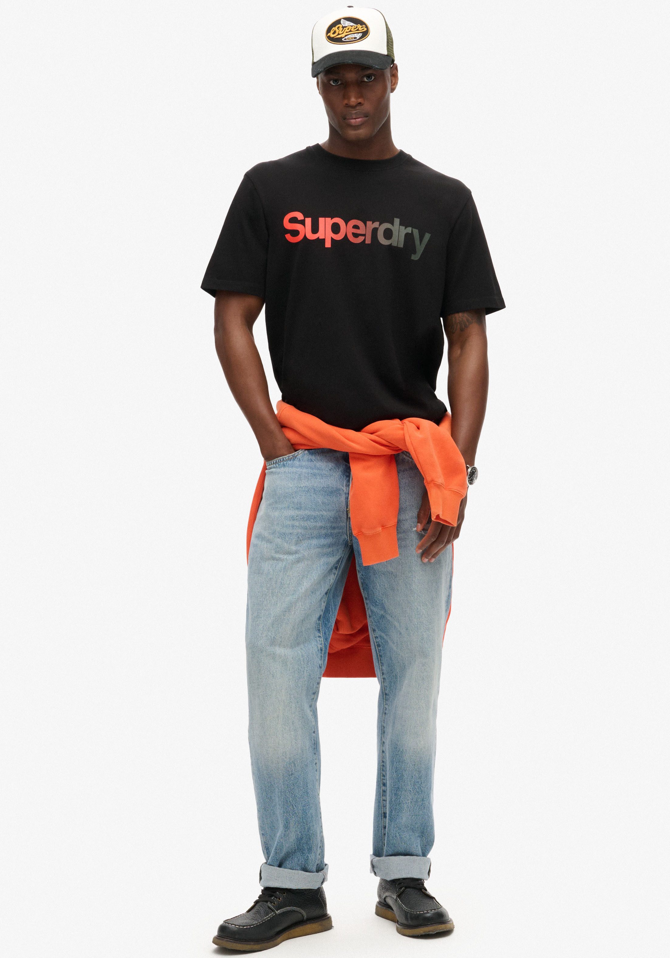 Superdry Shirt met ronde hals CORE LOGO FADE LOOSE TEE