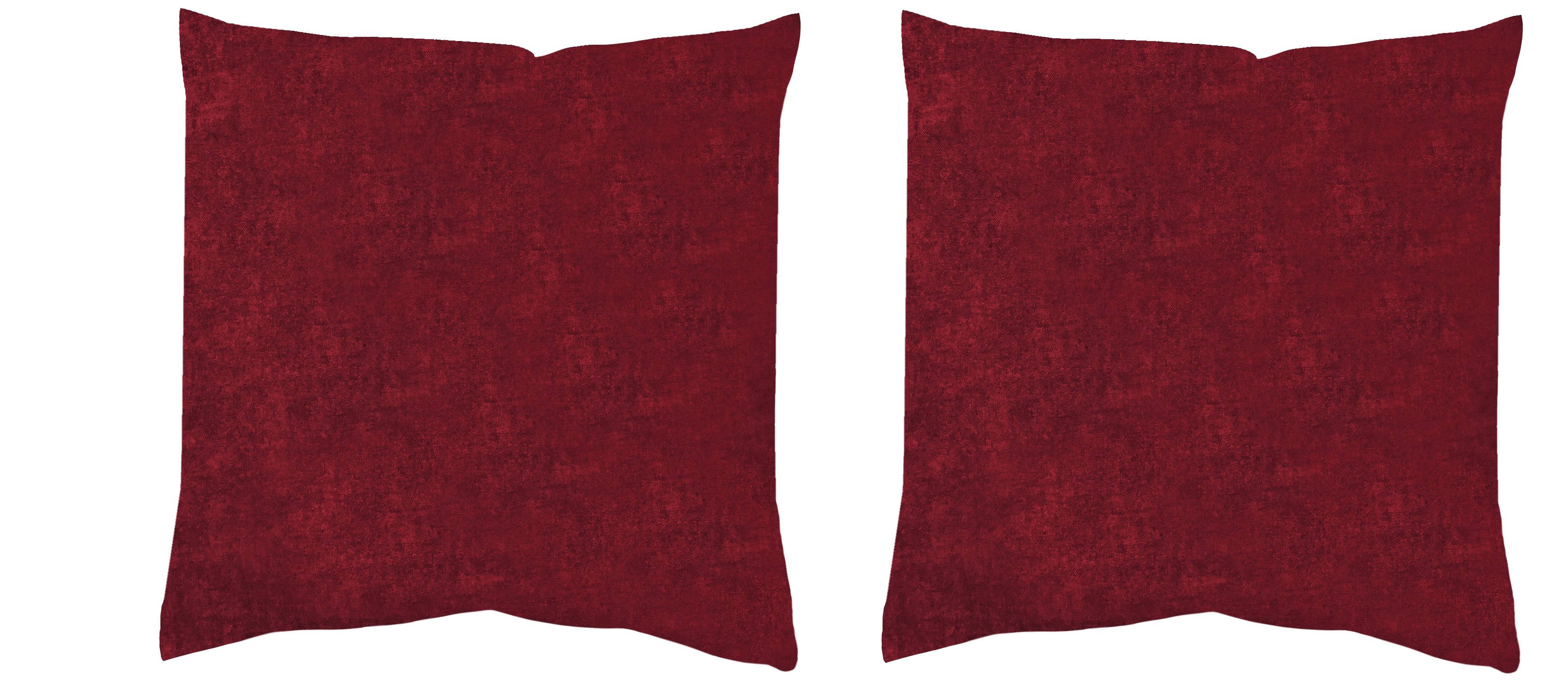HOME WOHNIDEEN Kussenhoes ELMER 2-DELIG PAKKET MET VULLING (2 stuks) sierkussens maat 50 cm x 50 cm rood
