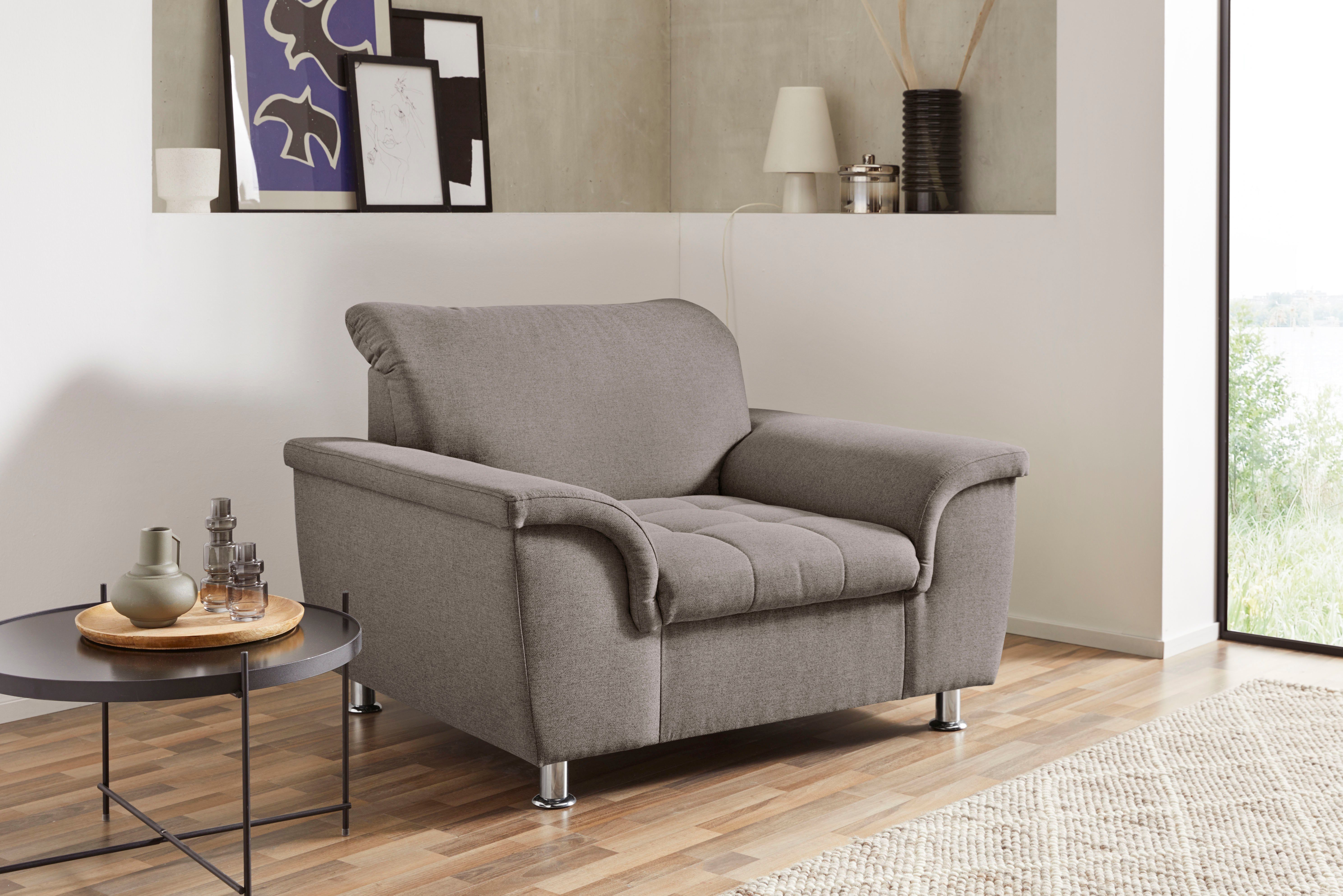 DOMO collection Fauteuil Franzi naar keuze met verstelling van het hoofdeind fauteuils grijs